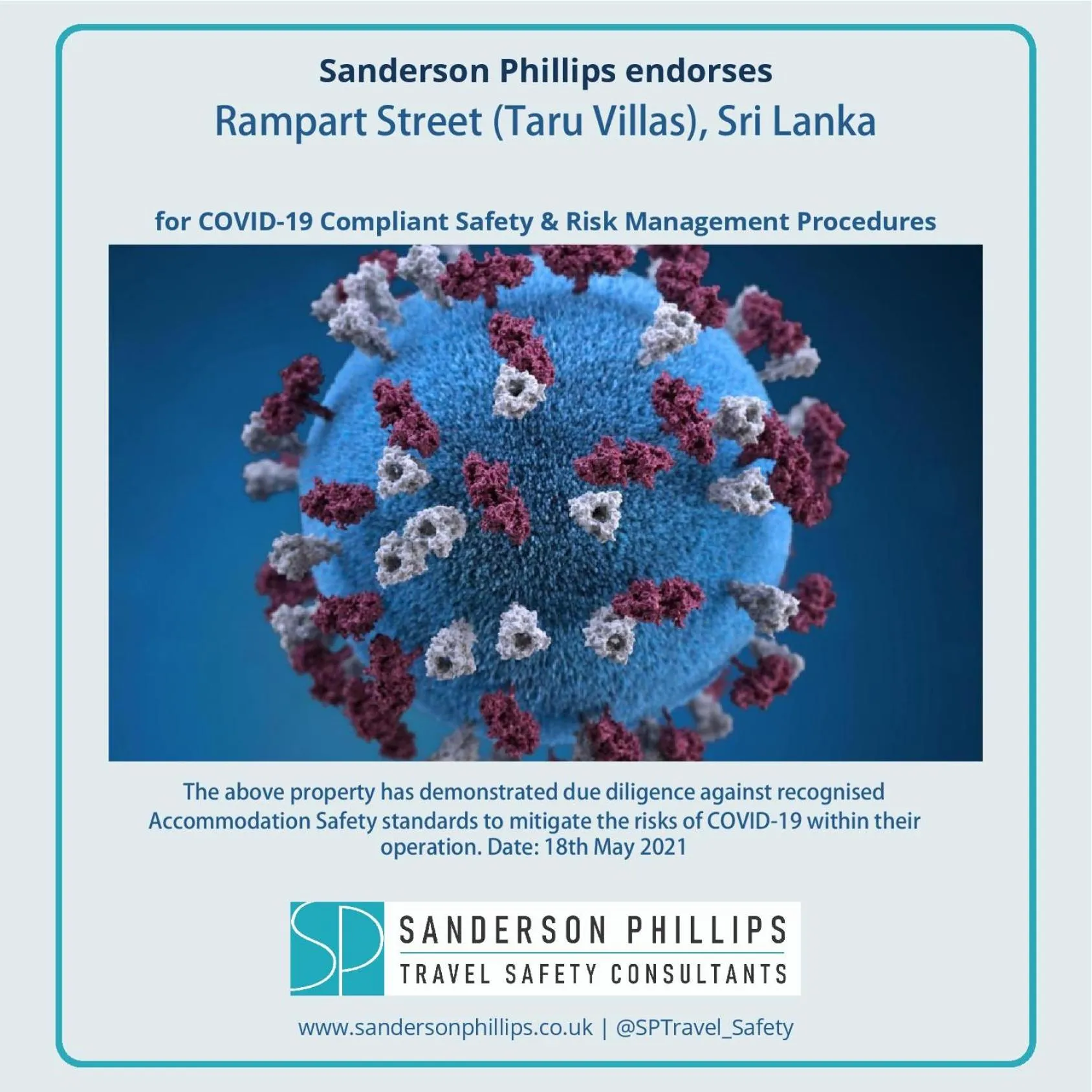 Certificate/Award in Taru Villas Rampart Street - Galle Fort