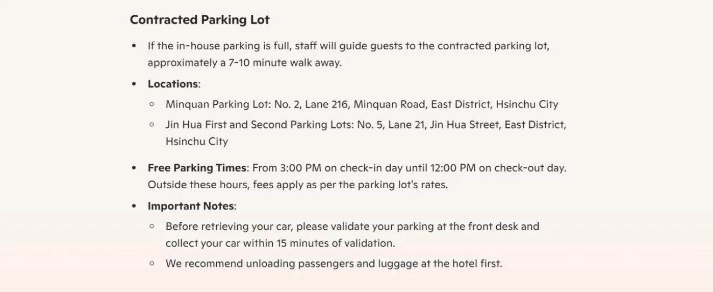 Parking in Lakeshore Hotel Metropolis