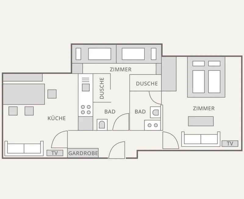Photo of the whole room in Gästehaus Meusburger