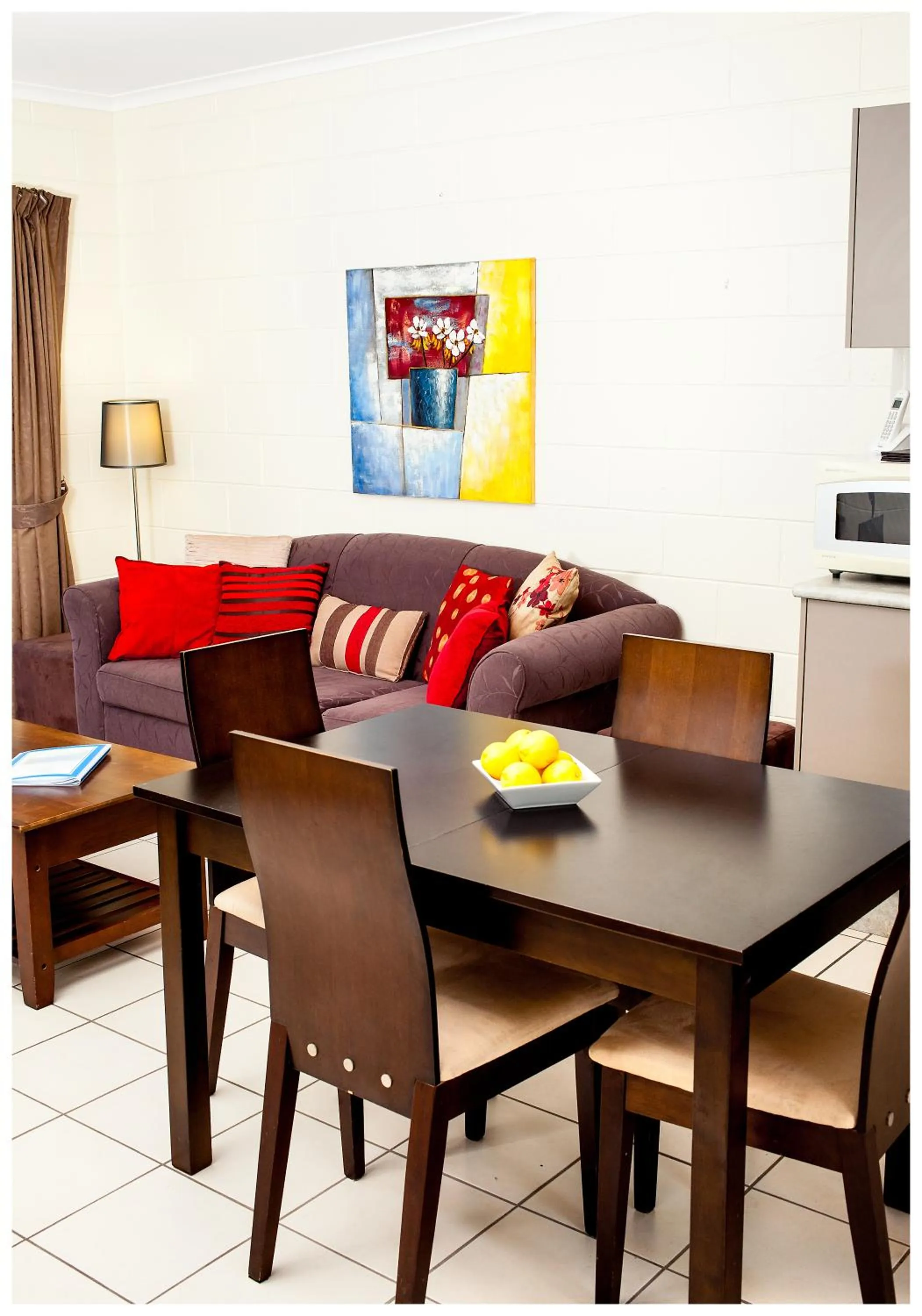 Living room in Clifton Sands Holiday Units