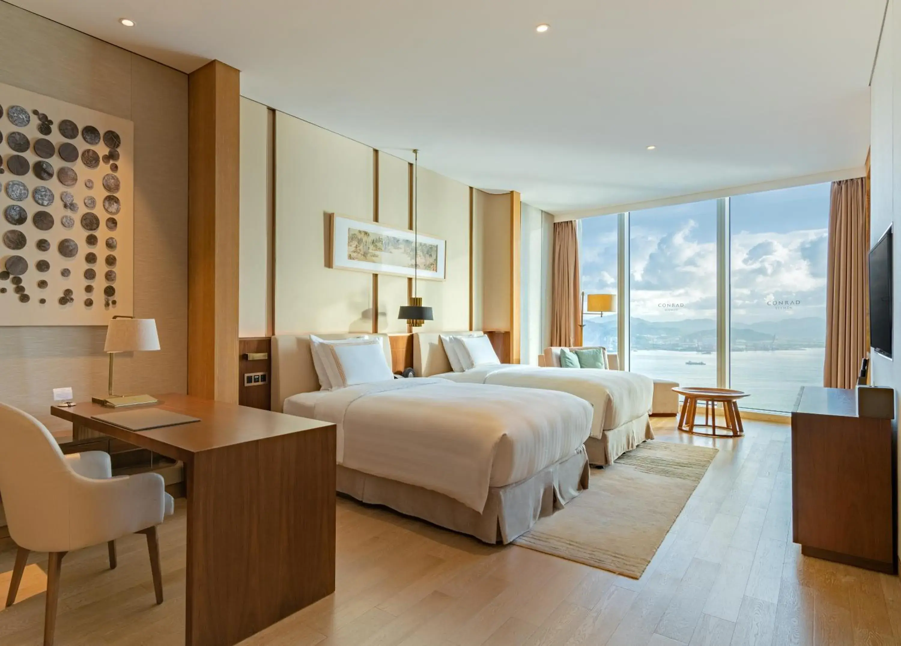 Premier Queen Room with Two Queen Beds and Sea View in Conrad Xiamen Premier Queen Room with Two Queen Beds and Sea View in Conrad Xiamen