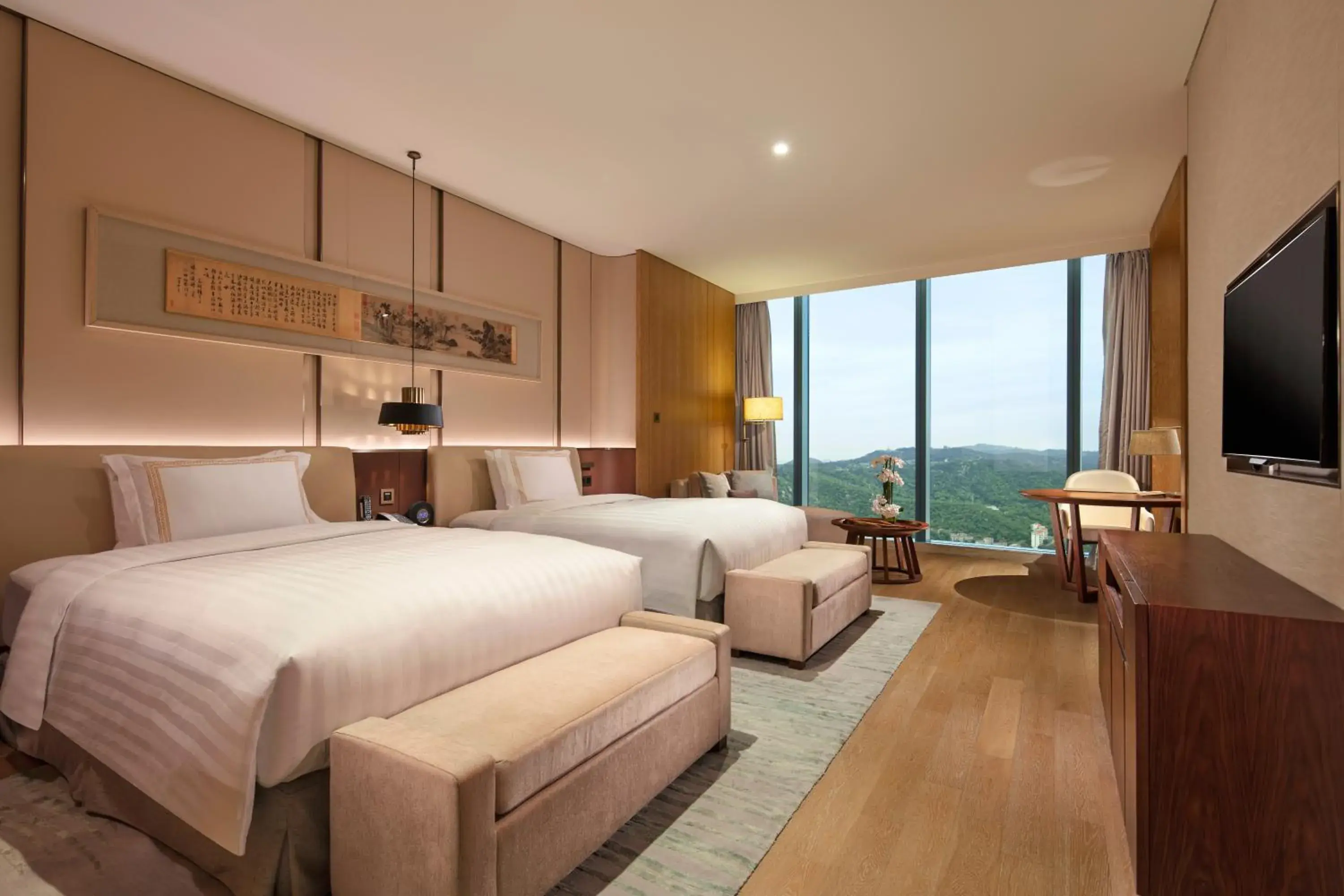 Premier Queen Room with Two Queen Beds and City View in Conrad Xiamen Premier Queen Room with Two Queen Beds and City View in Conrad Xiamen