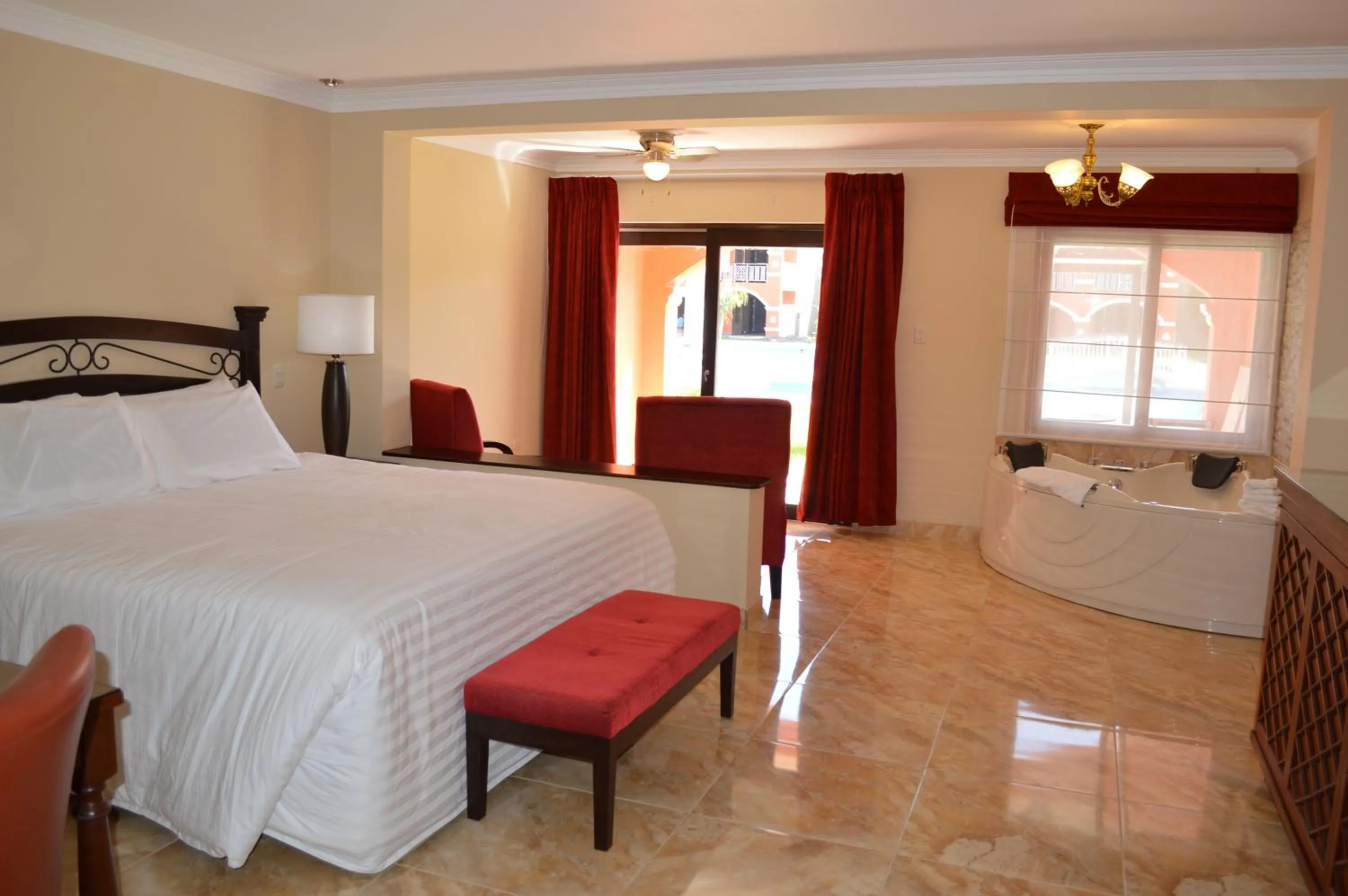 Bathroom, Bed in Hacienda San Juan Resort