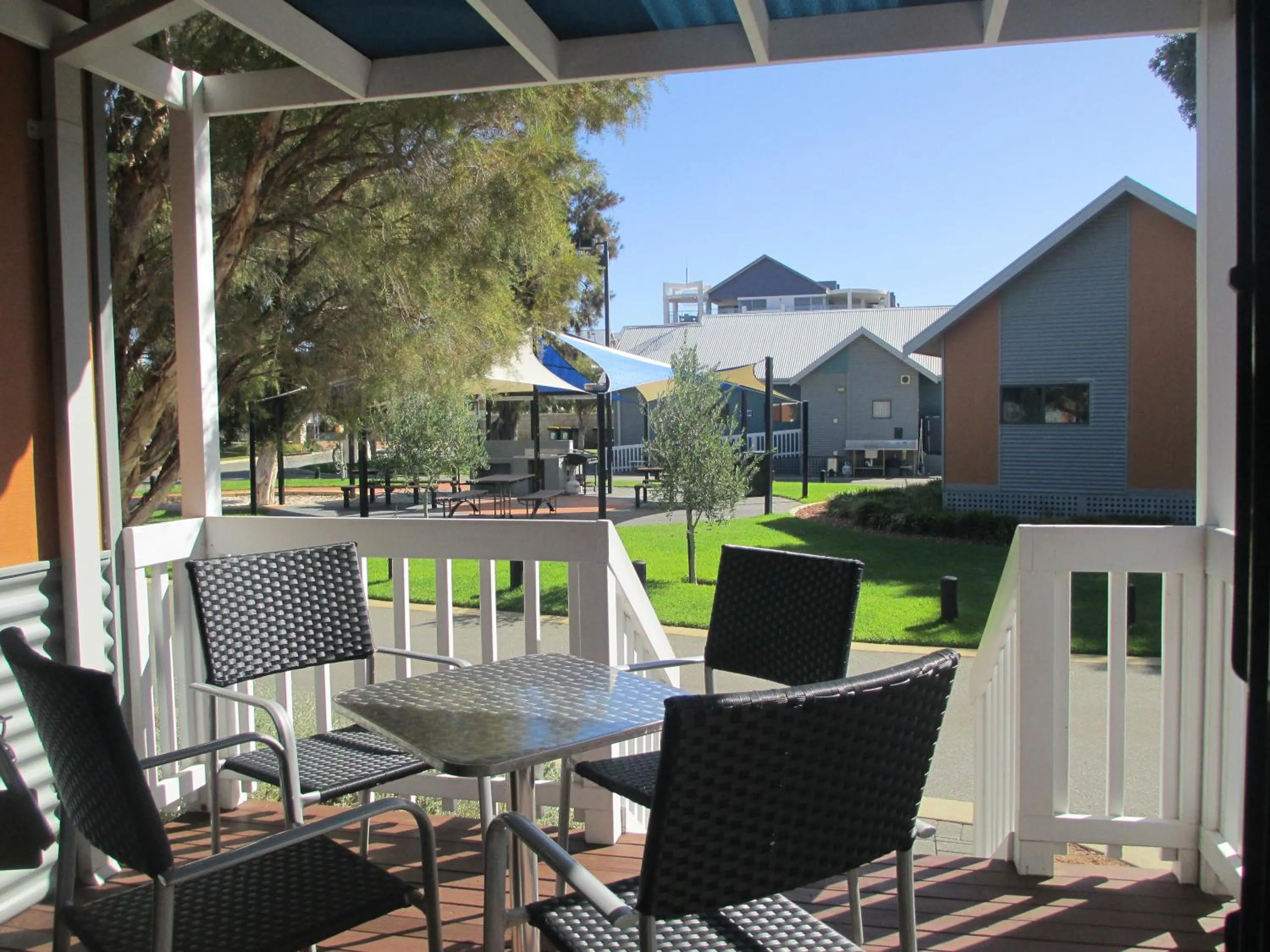Garden view in Mandurah Ocean Marina Chalets