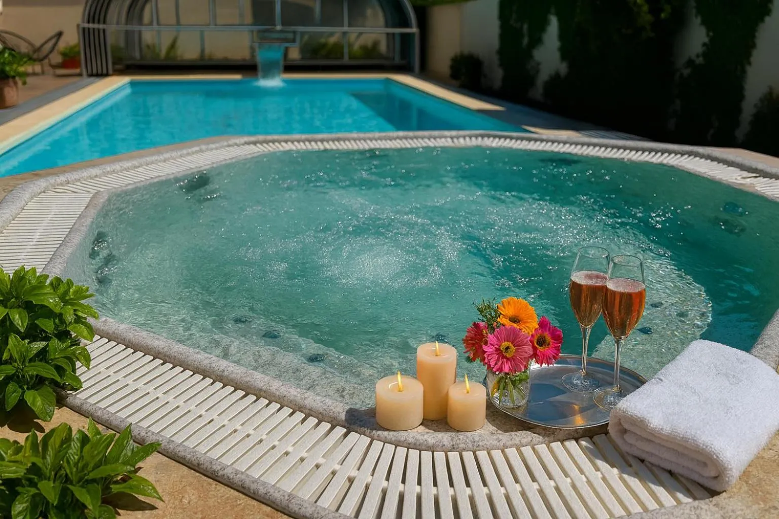 Hot Tub in Amfora Panzió