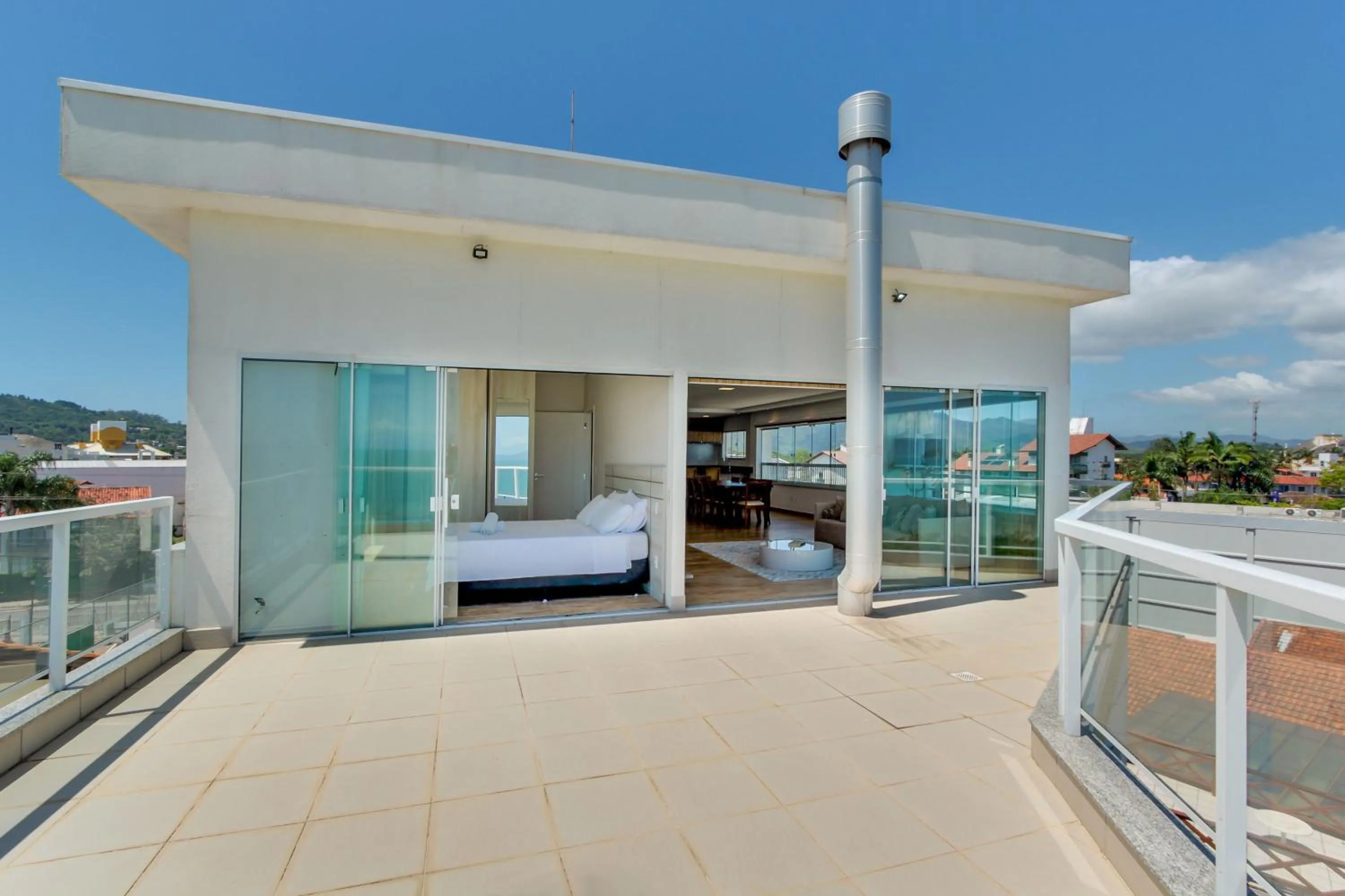 Balcony/Terrace, Bed in Imigrantes Apart Hotel