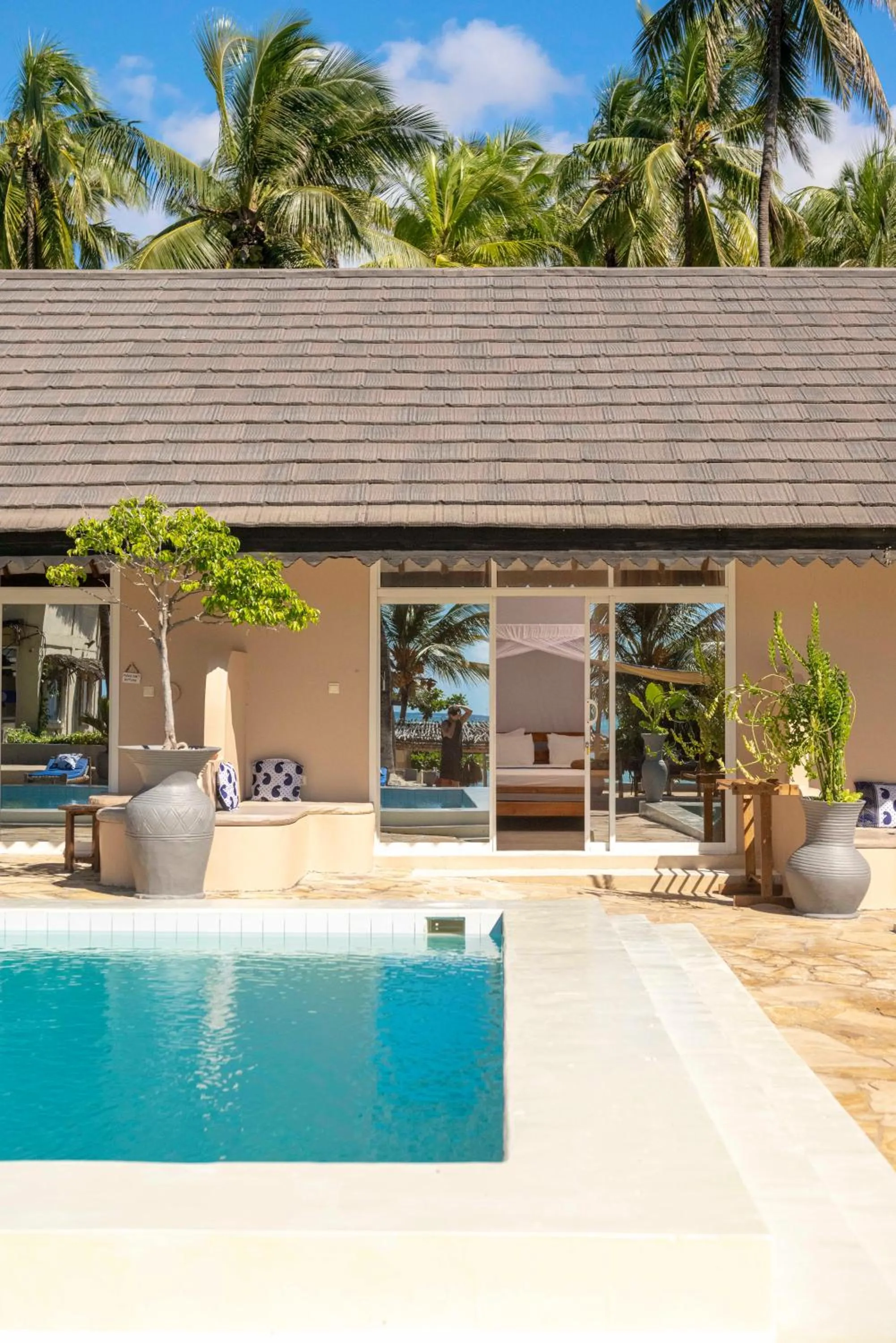 Pool view in Paje Beach Apartments & Hotel