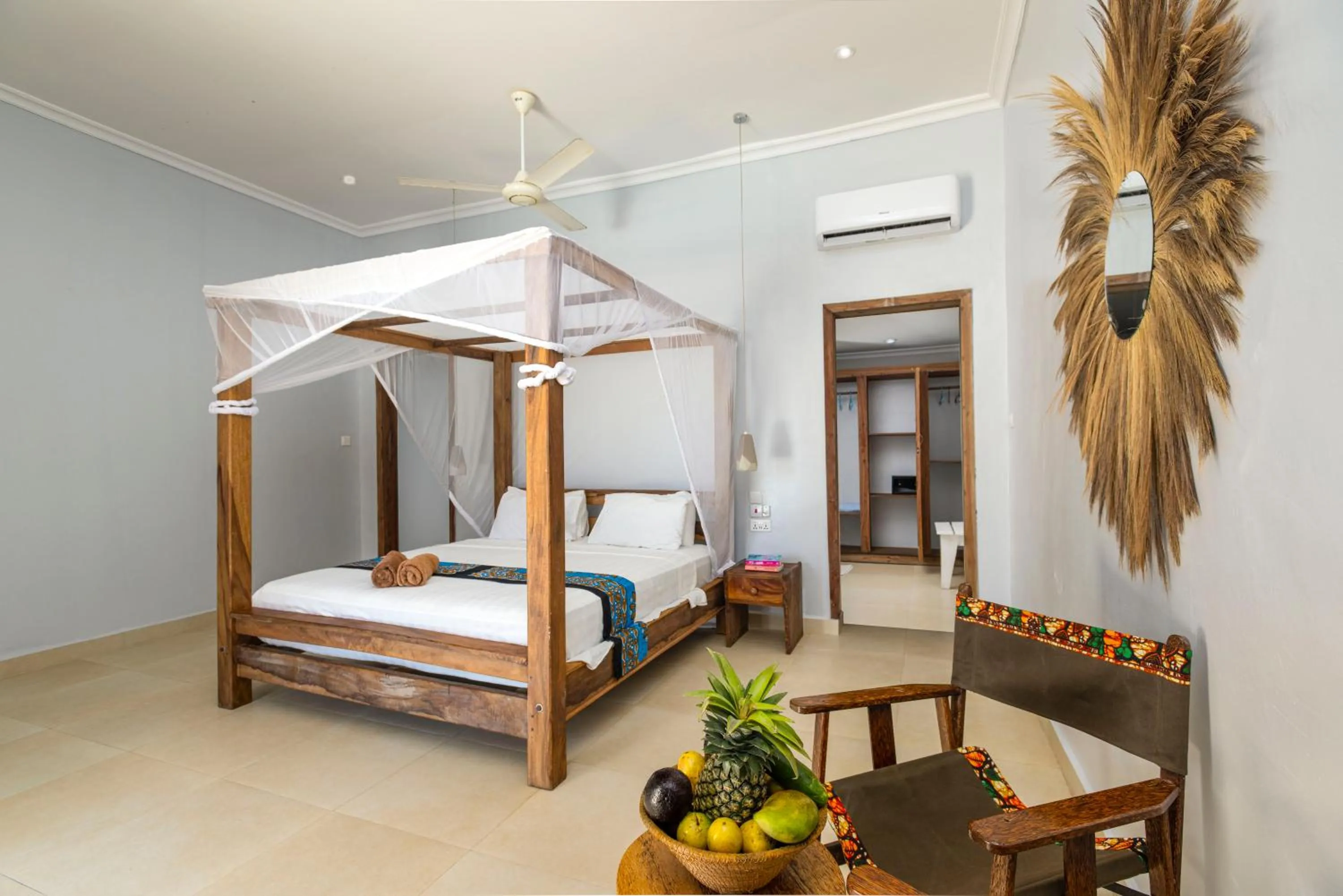 Bed in Paje Beach Apartments & Hotel