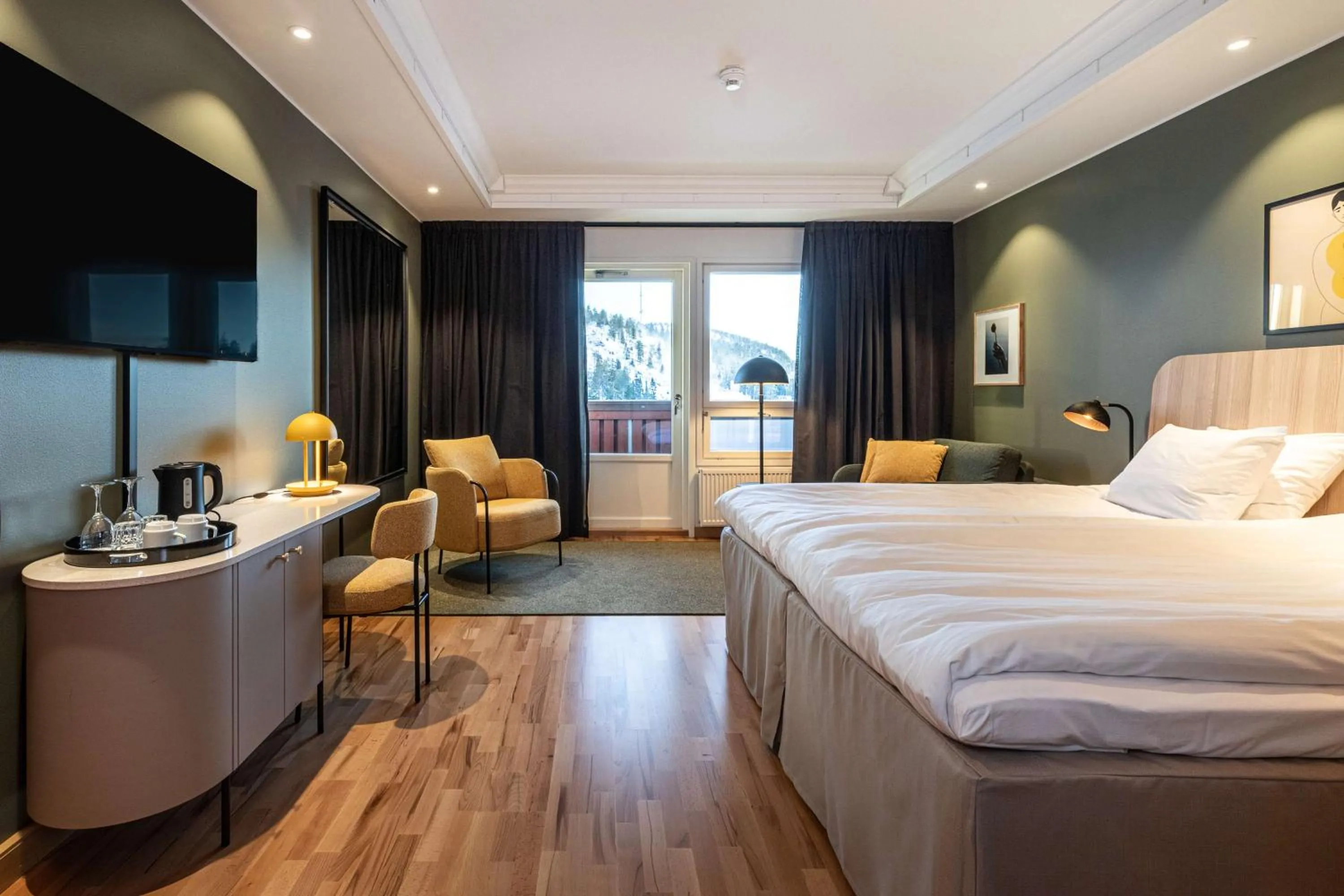 Bedroom, Bed in Scandic Rukahovi