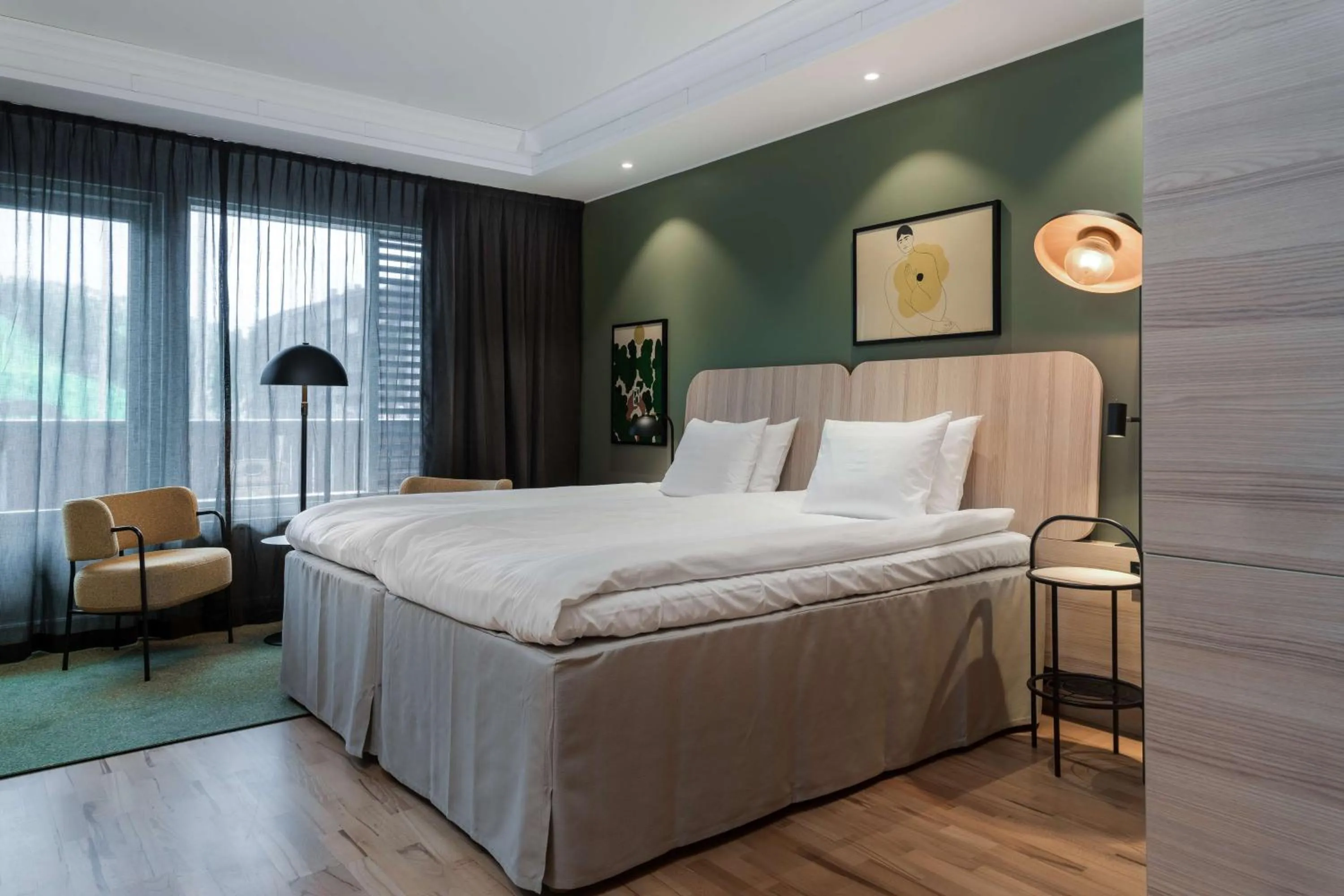 Bedroom, Bed in Scandic Rukahovi