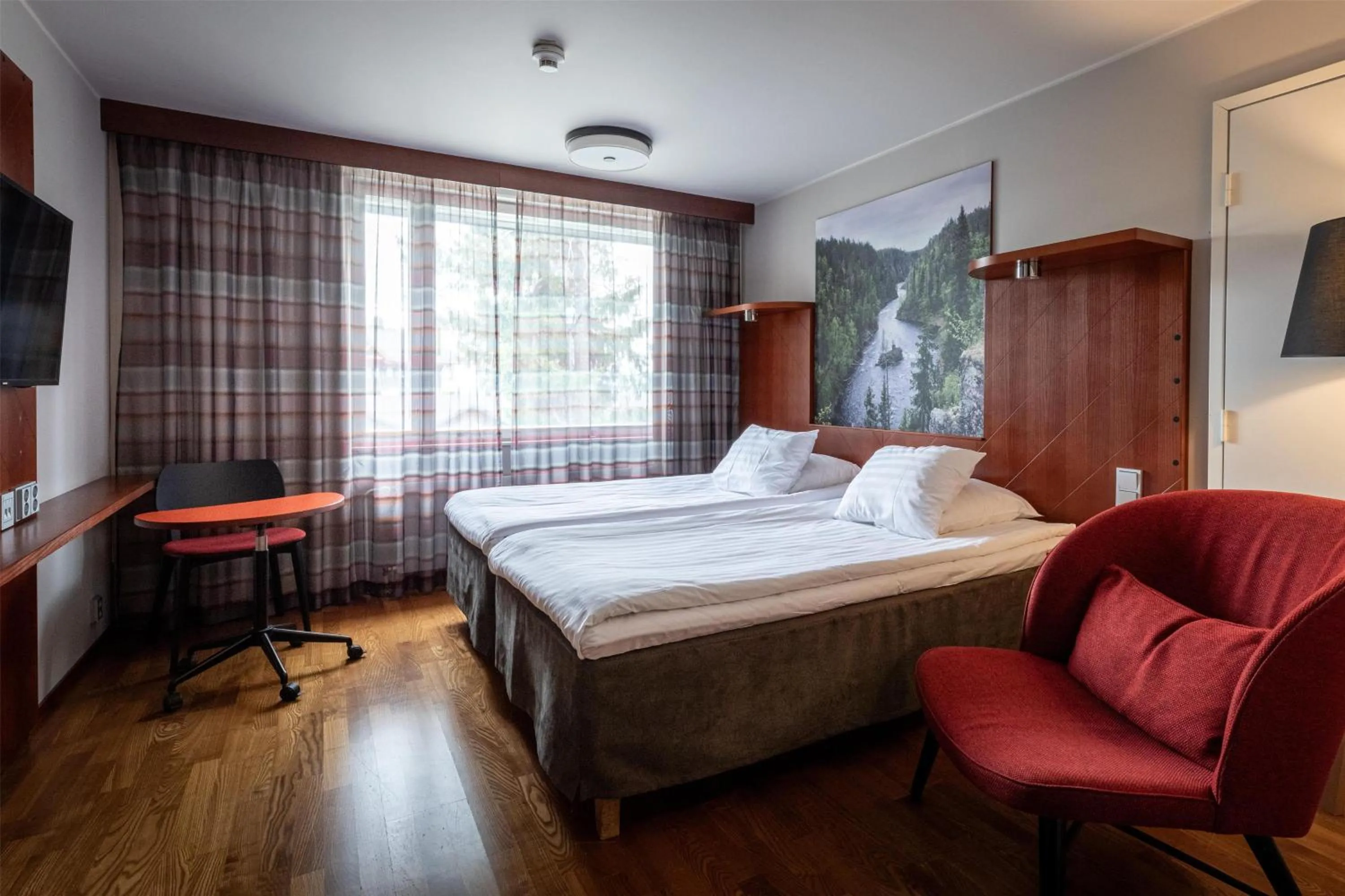 Bedroom, Bed in Scandic Rukahovi