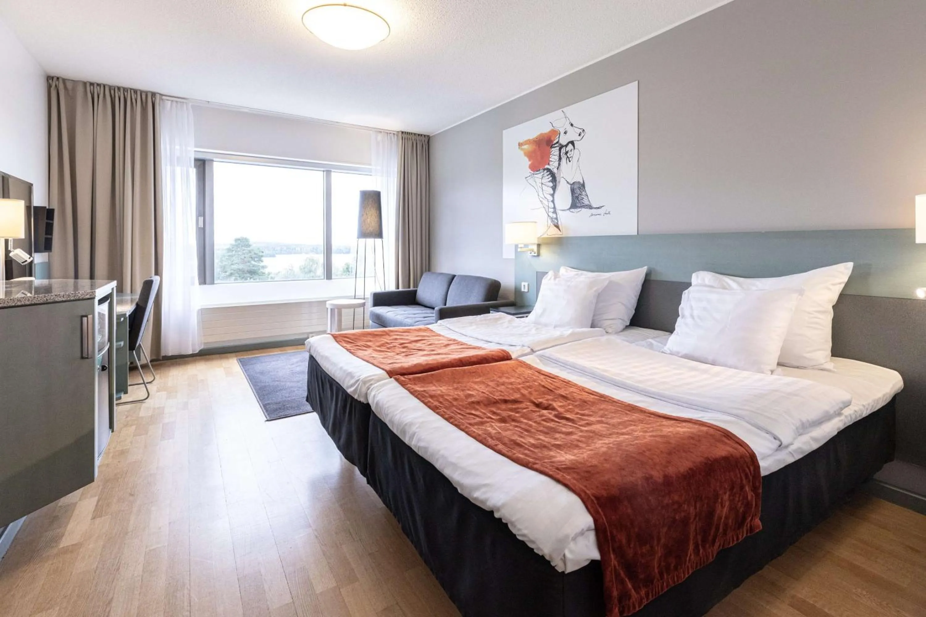 Bedroom, Bed in Scandic Rosendahl