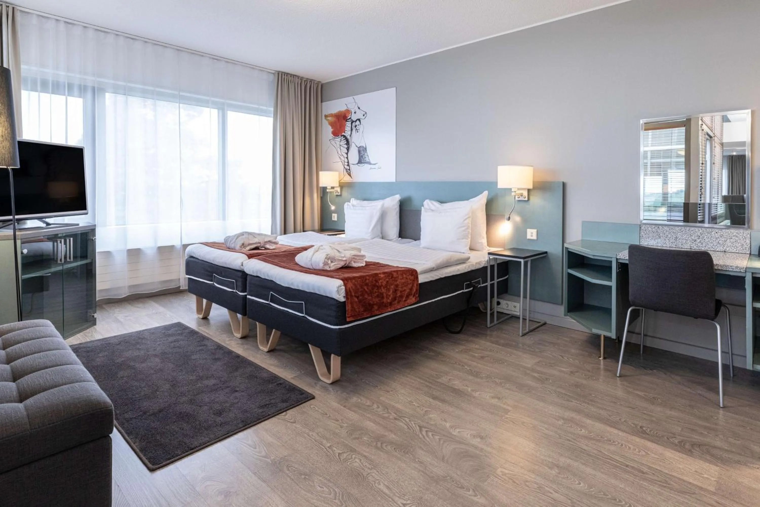 Bedroom, Bed in Scandic Rosendahl