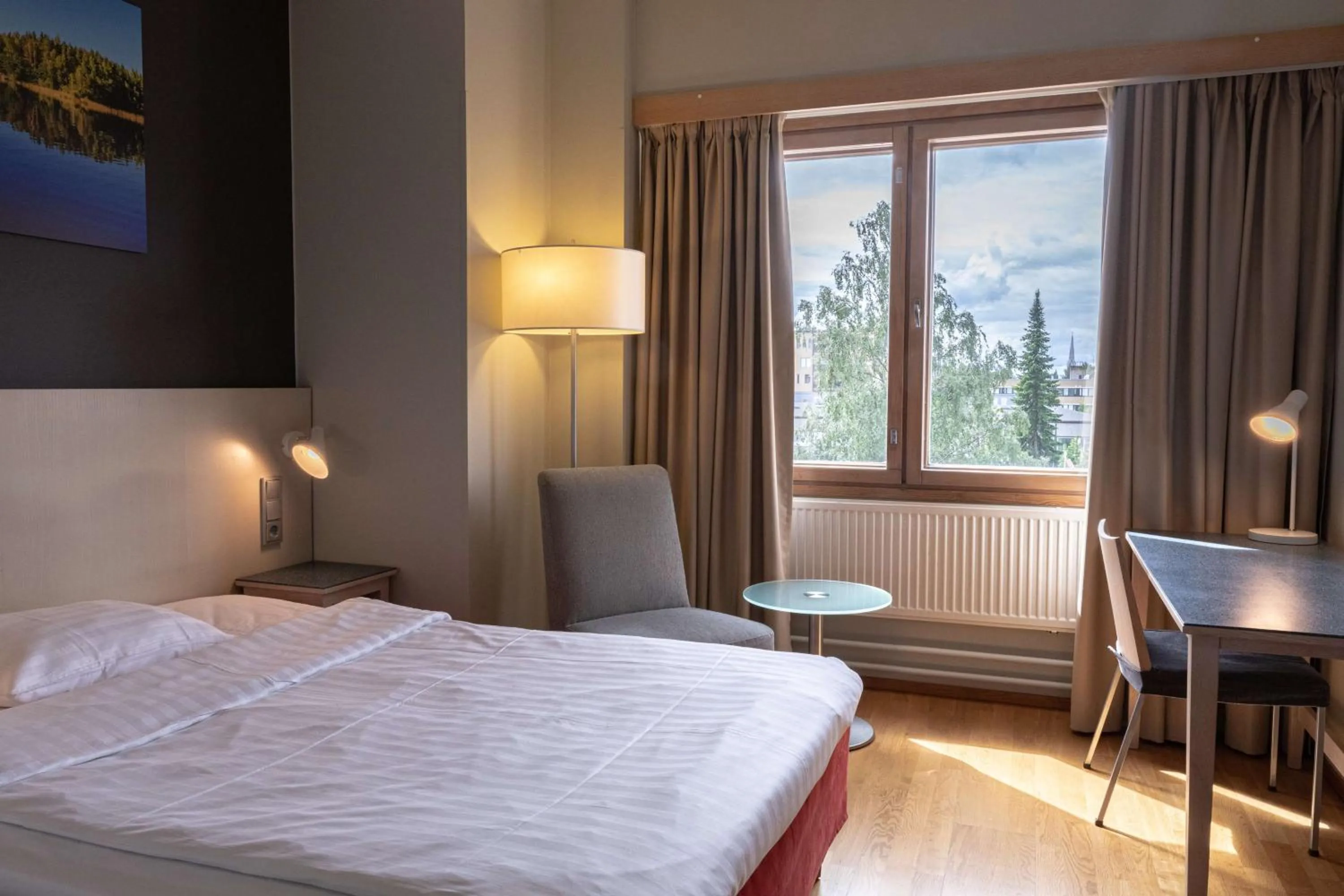 Bedroom, Bed in Scandic Joensuu