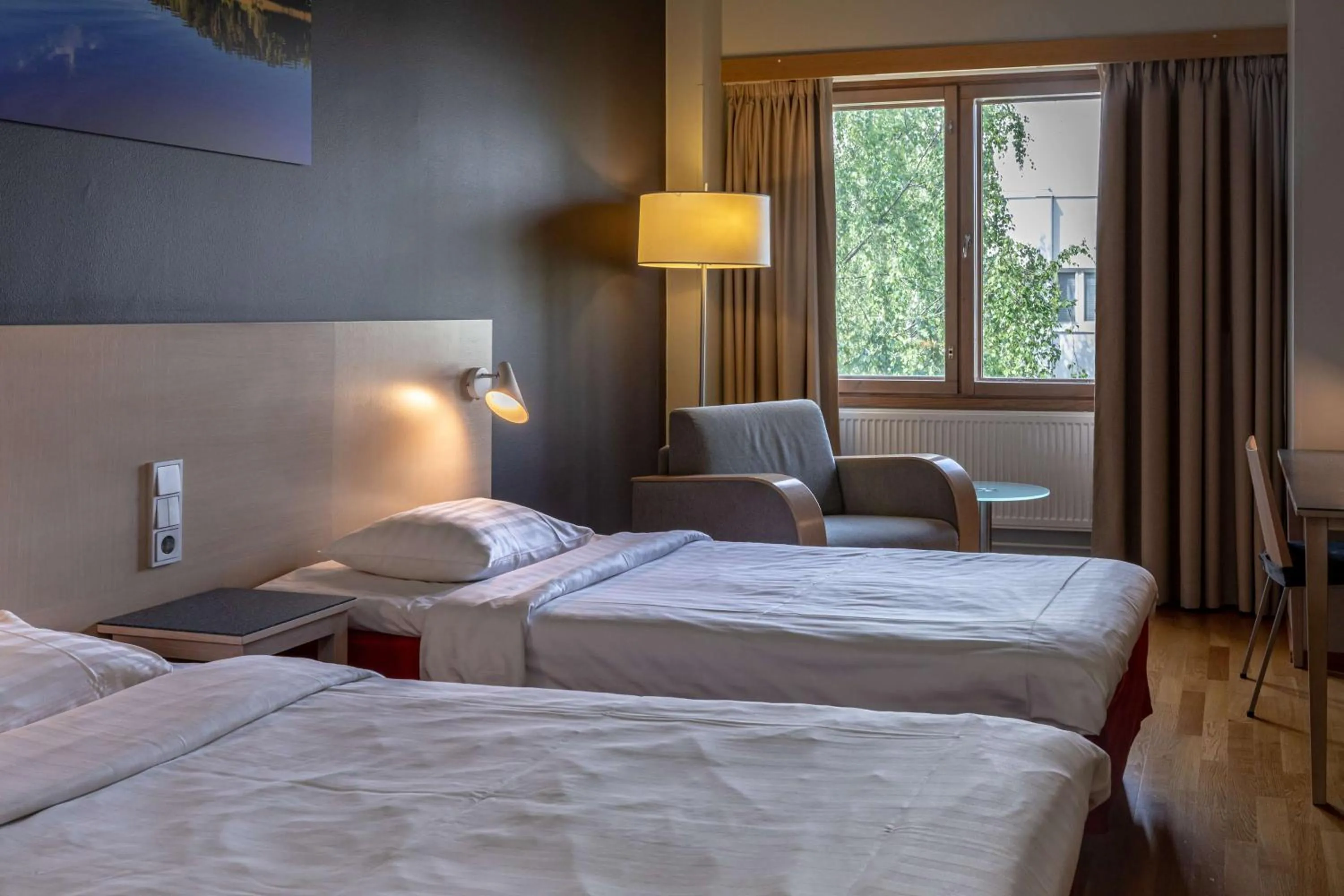 Bedroom, Bed in Scandic Joensuu