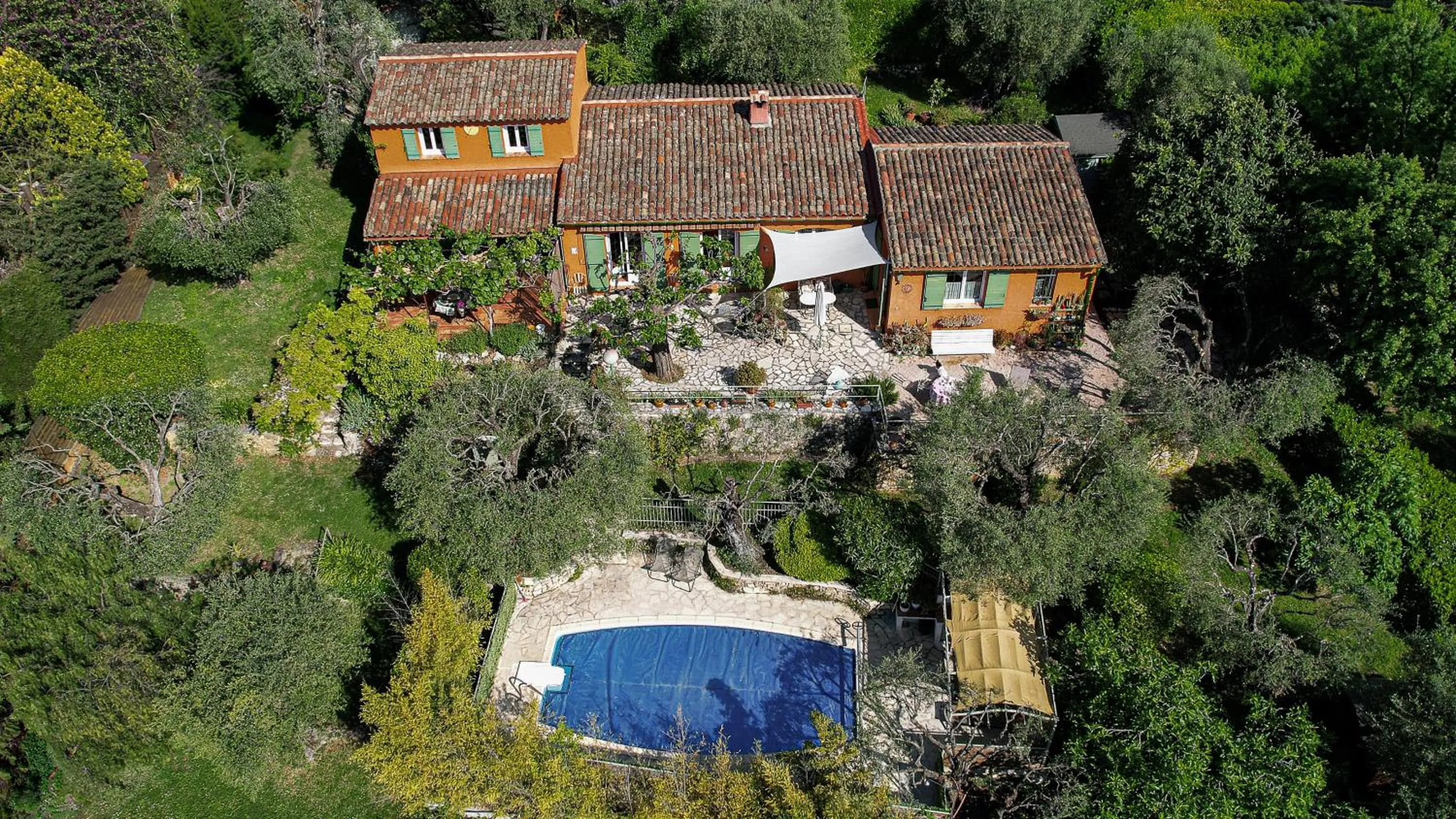 Bird's eye view in Le Clos des Oliviers 188 chemin du Hameau des Bourges 06650 Le Rouret