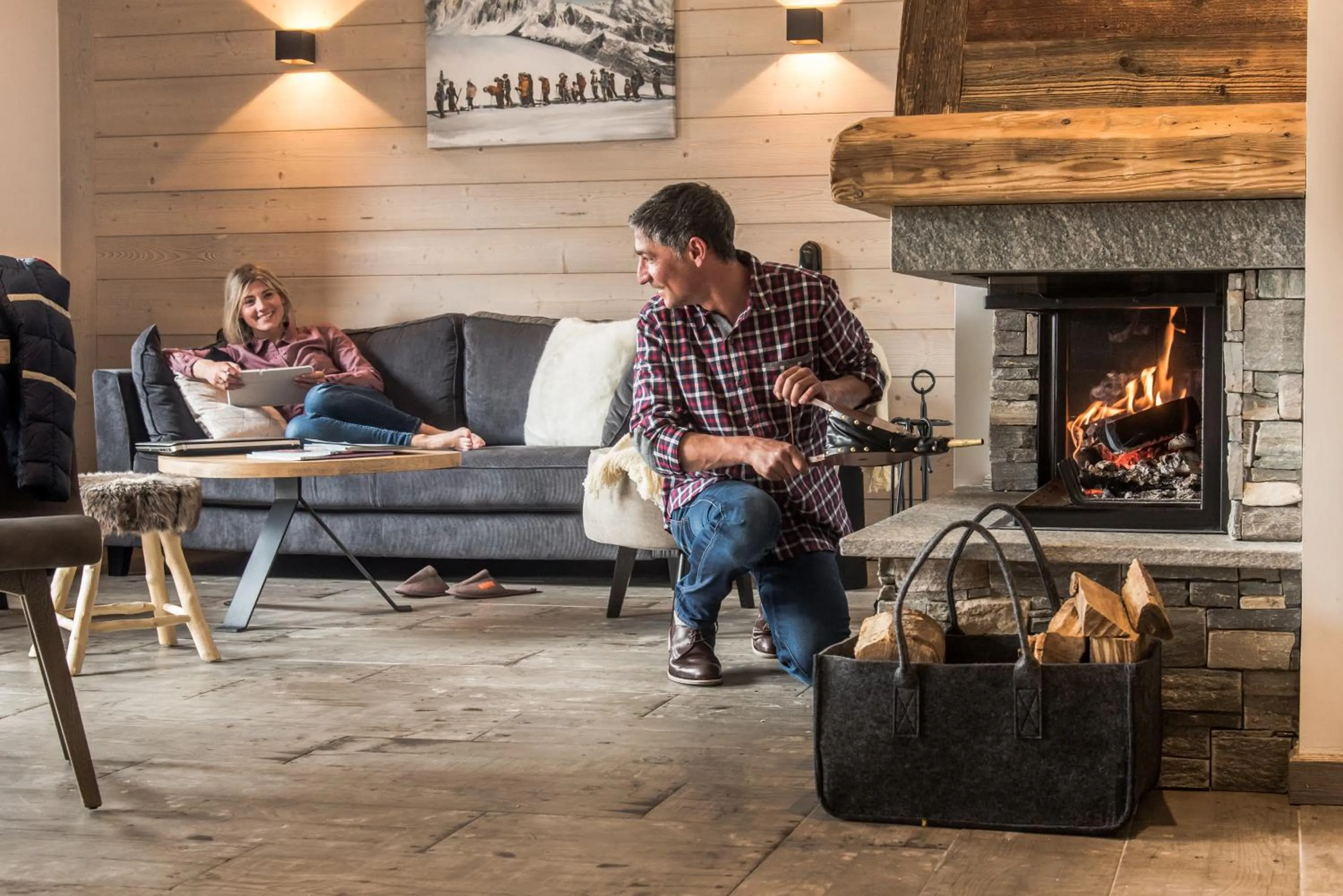 Living room in Chalet Skadi - Village Montana