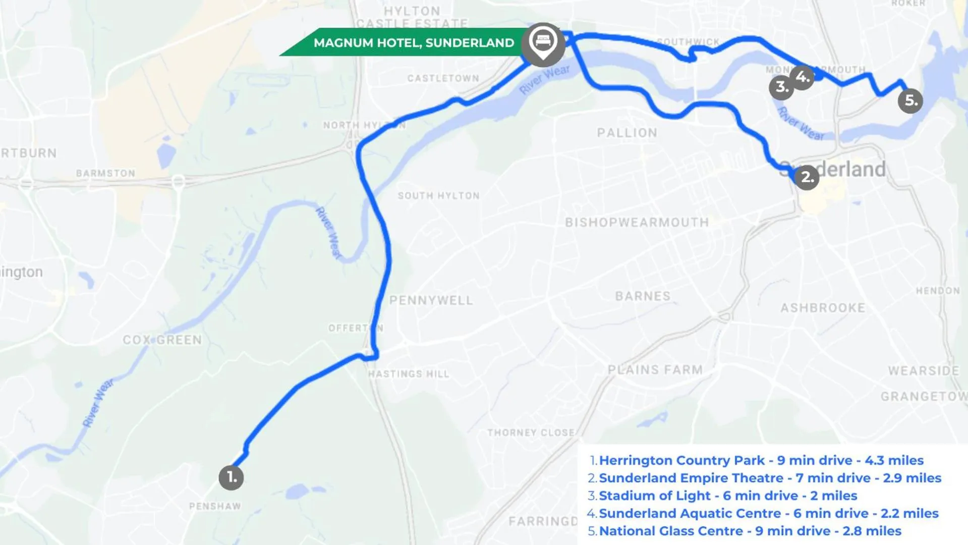 Location in The Magnum Hotel Sunderland, Sure Hotel Collection by Best Western