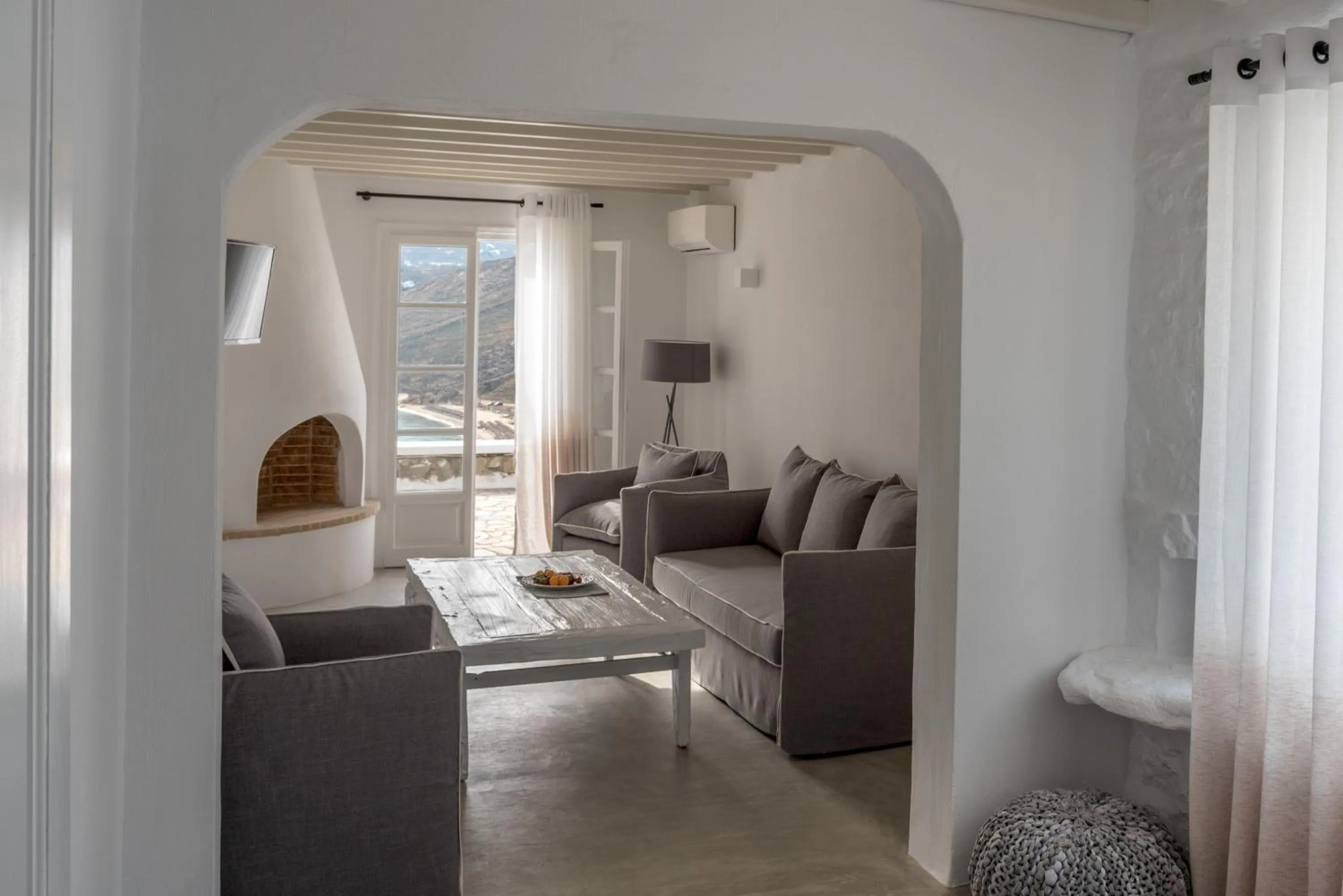Living room in Cova Mykonos Suites