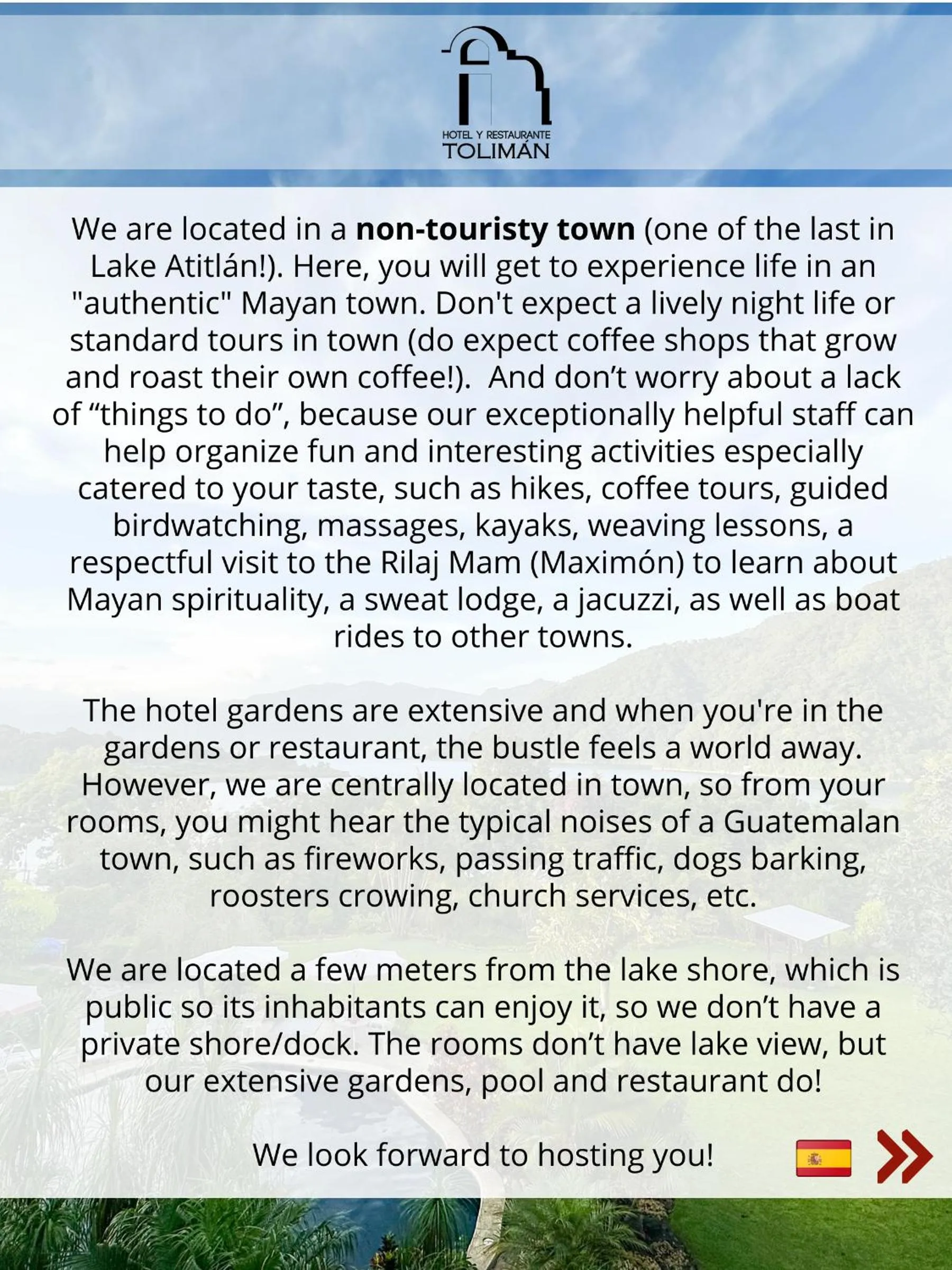 Property building in Hotel Toliman