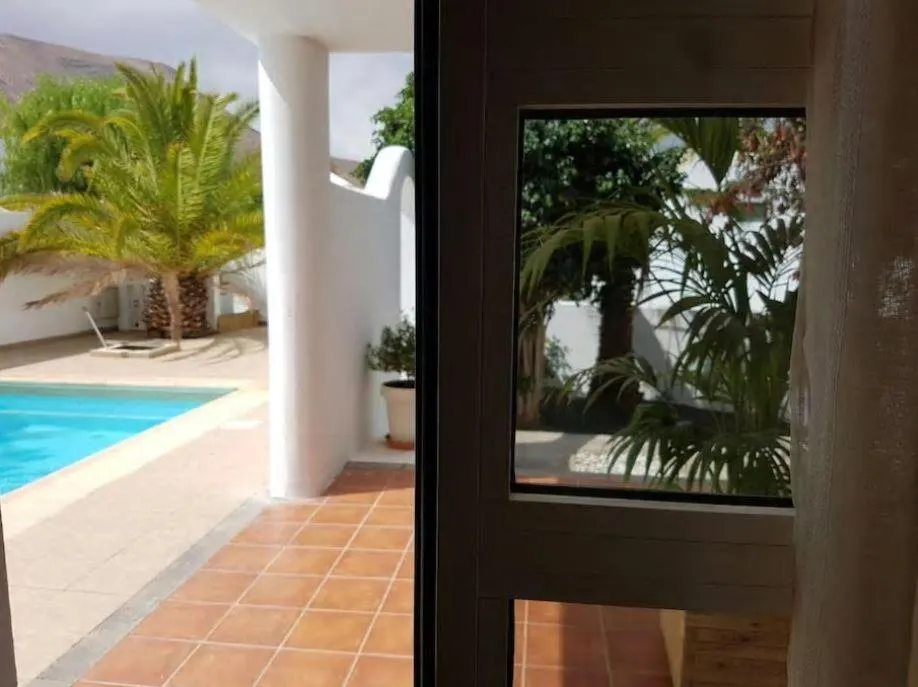 Pool view in Timanfaya Casa Rural