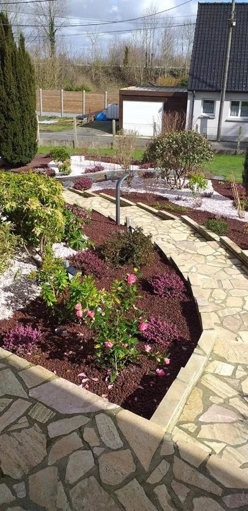 Garden view in studios les Hortensias