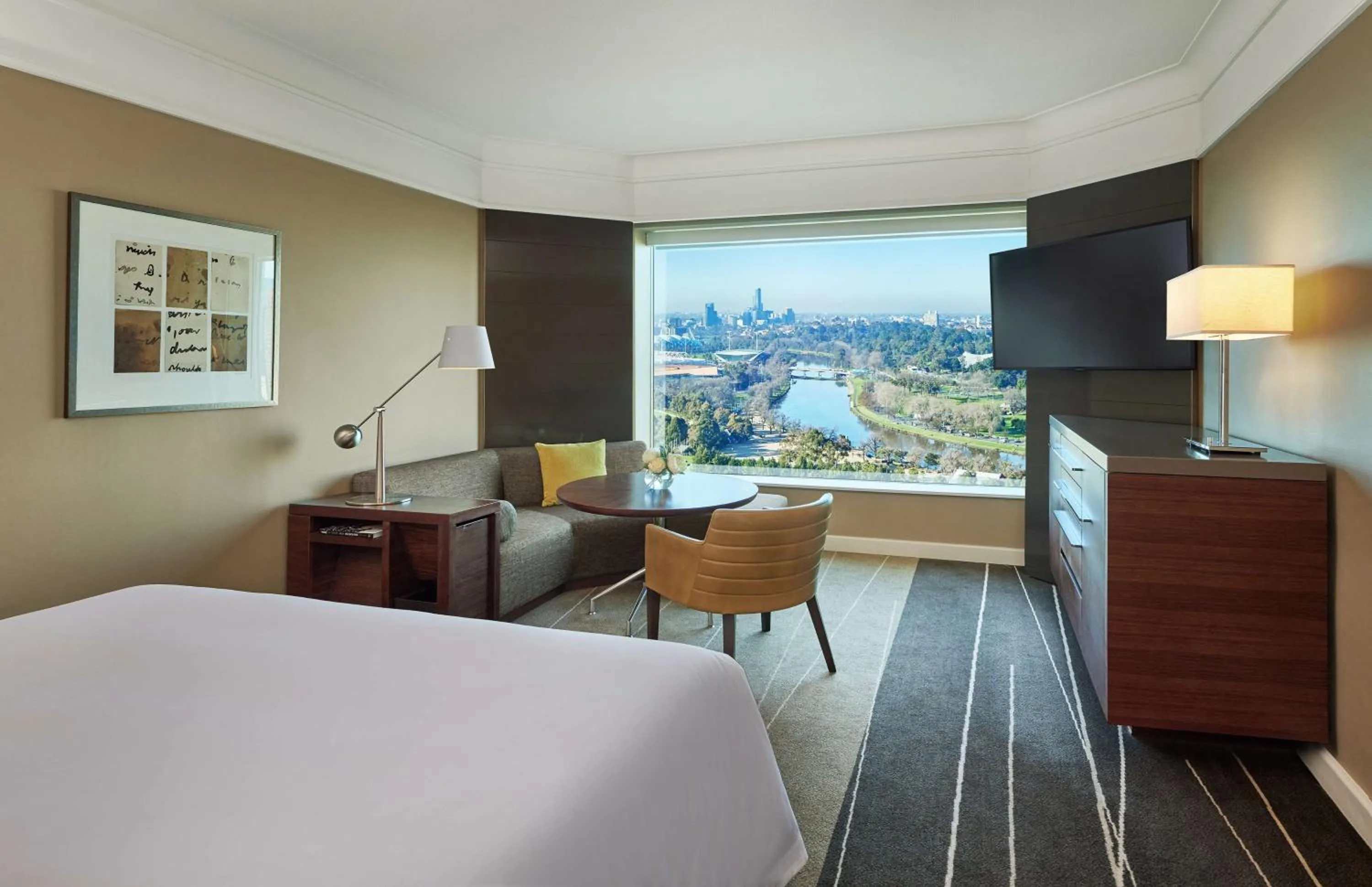 View (from property/room), Bed in Grand Hyatt Melbourne