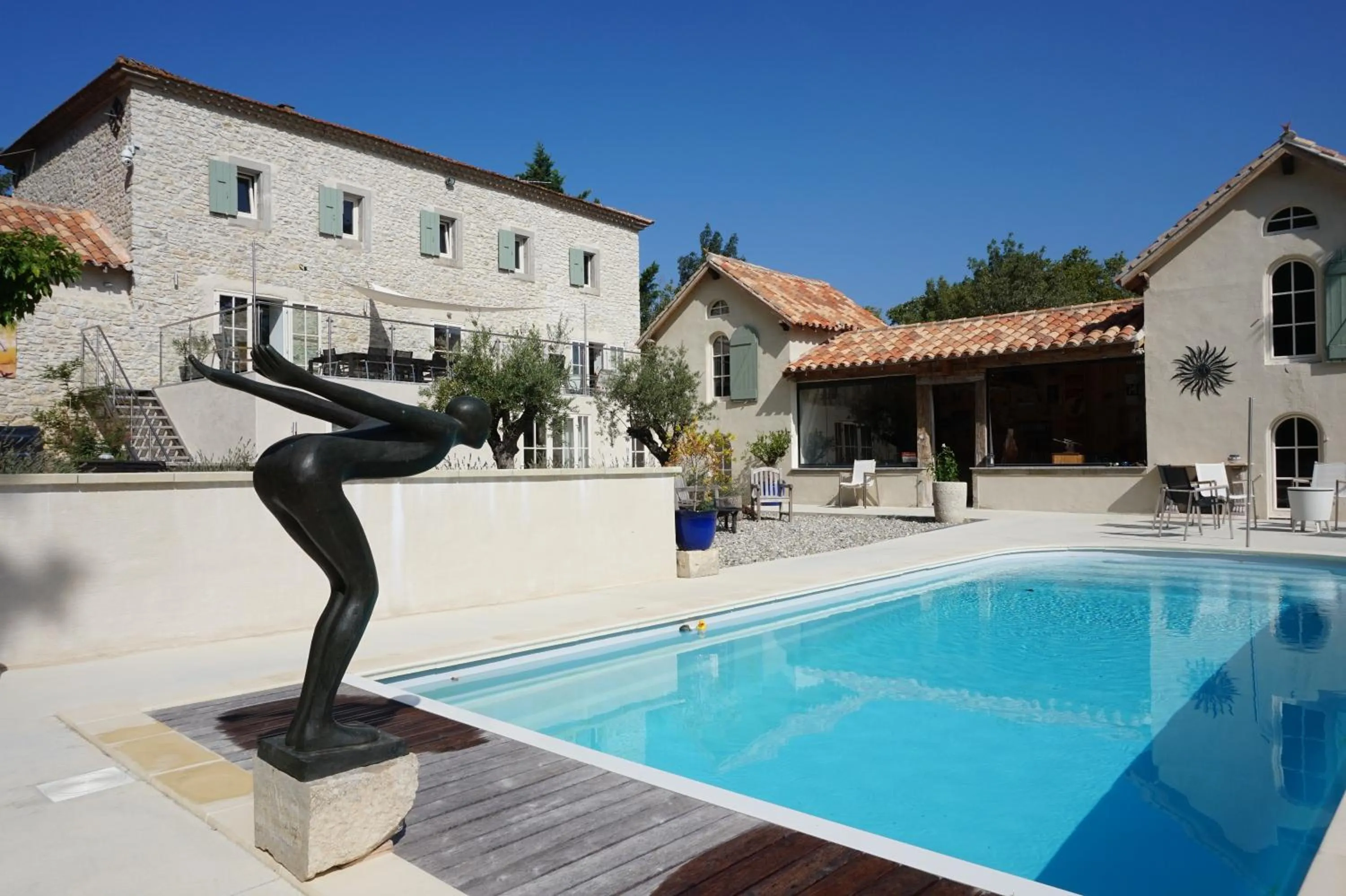 Pool view in Le Clos des Troubadours