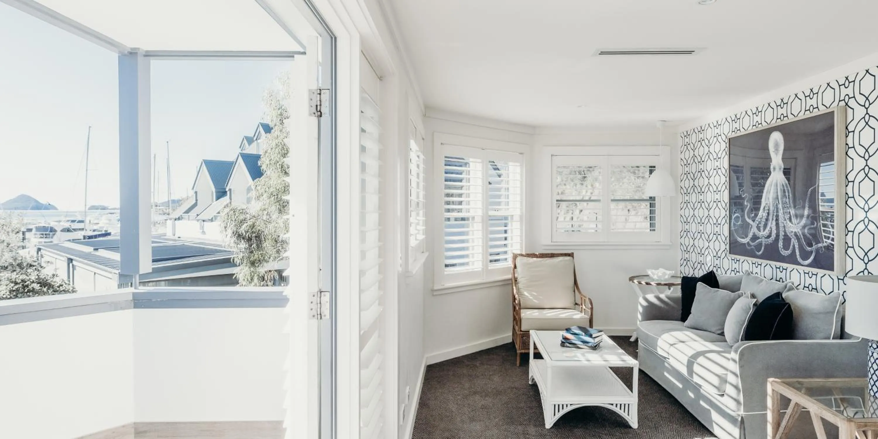 Seating area in Anchorage Port Stephens