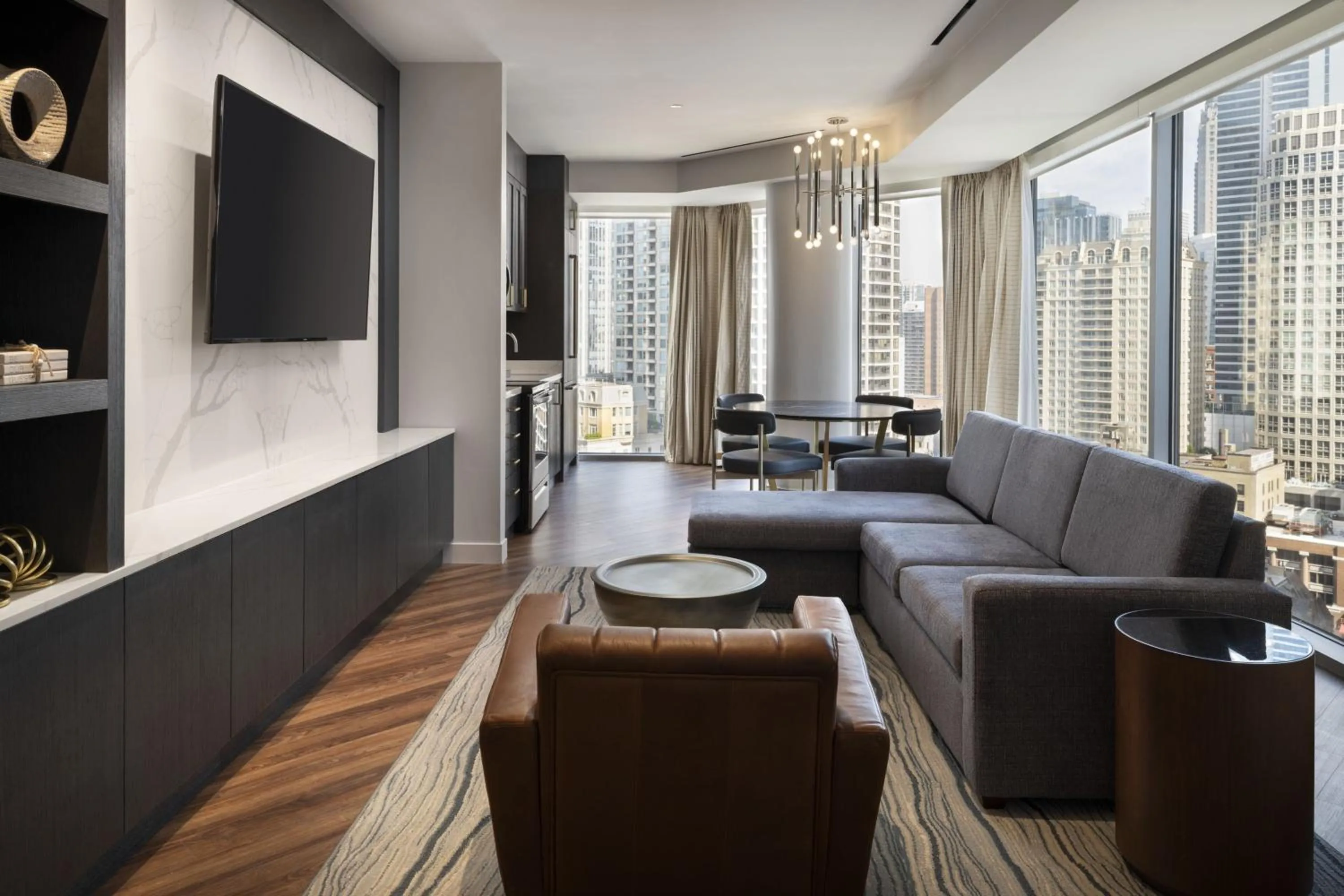 Living room in Conrad Chicago