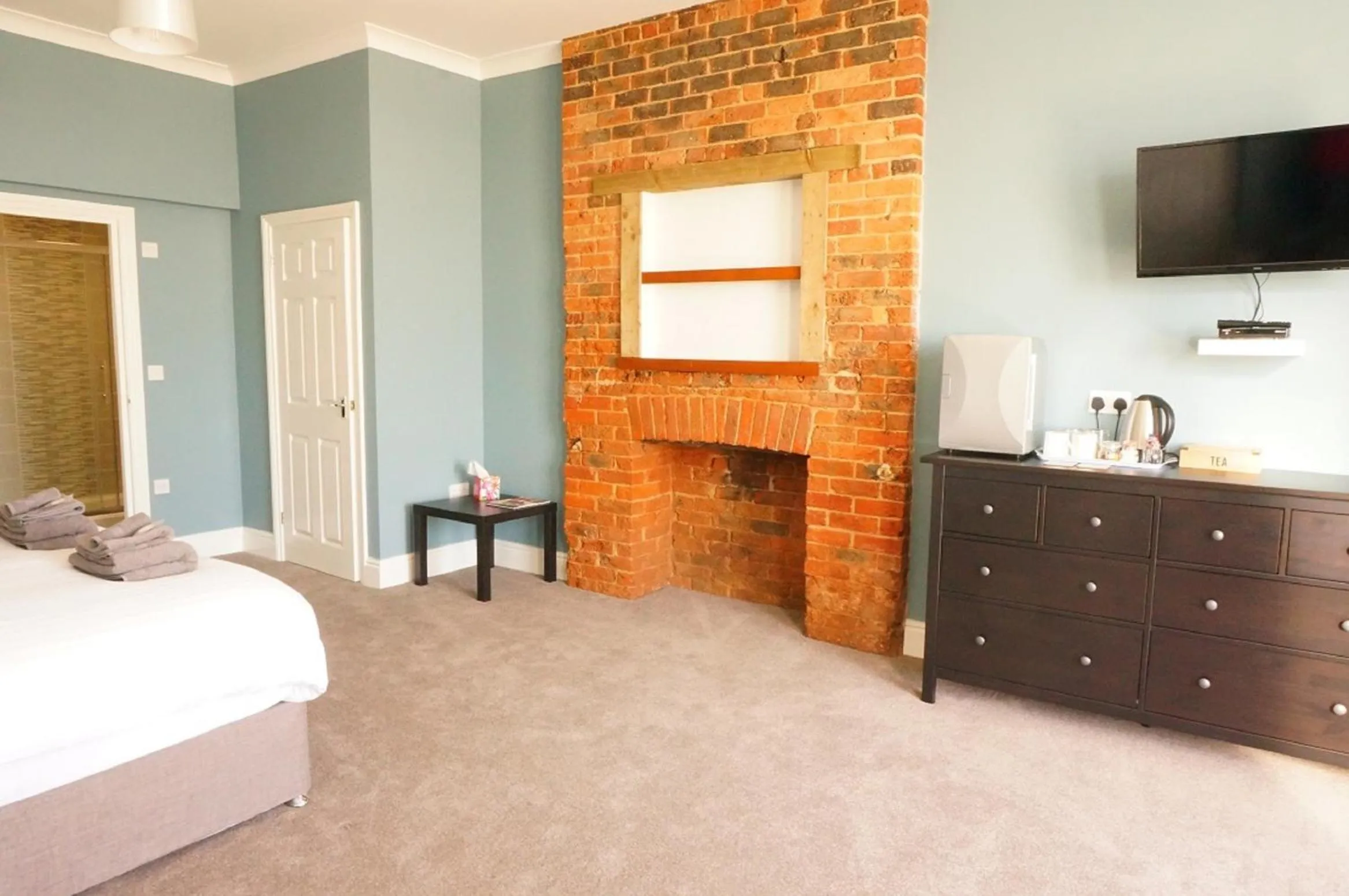 Bed in shoreside inn