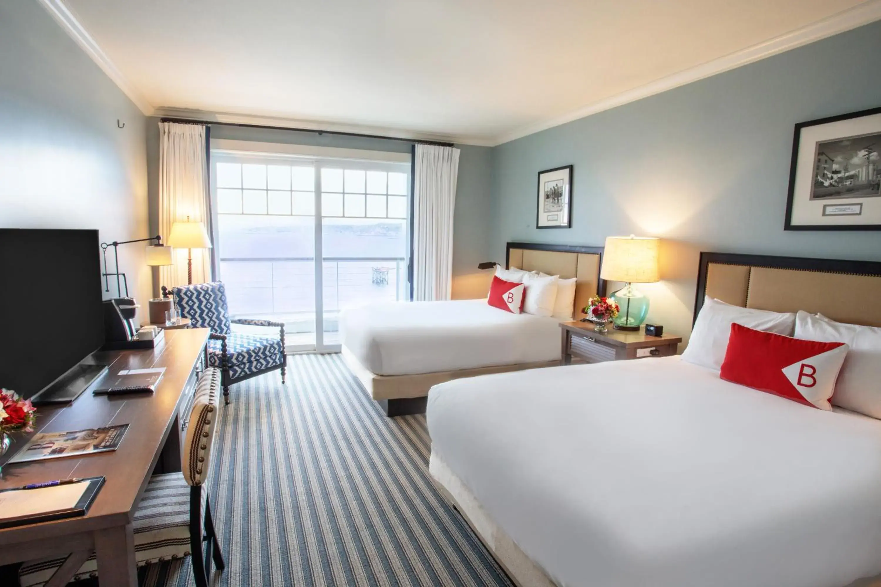 Ocean Front Room with Two Queen Beds and Balcony in Beauport Hotel Gloucester Ocean Front Room with Two Queen Beds and Balcony in Beauport Hotel Gloucester