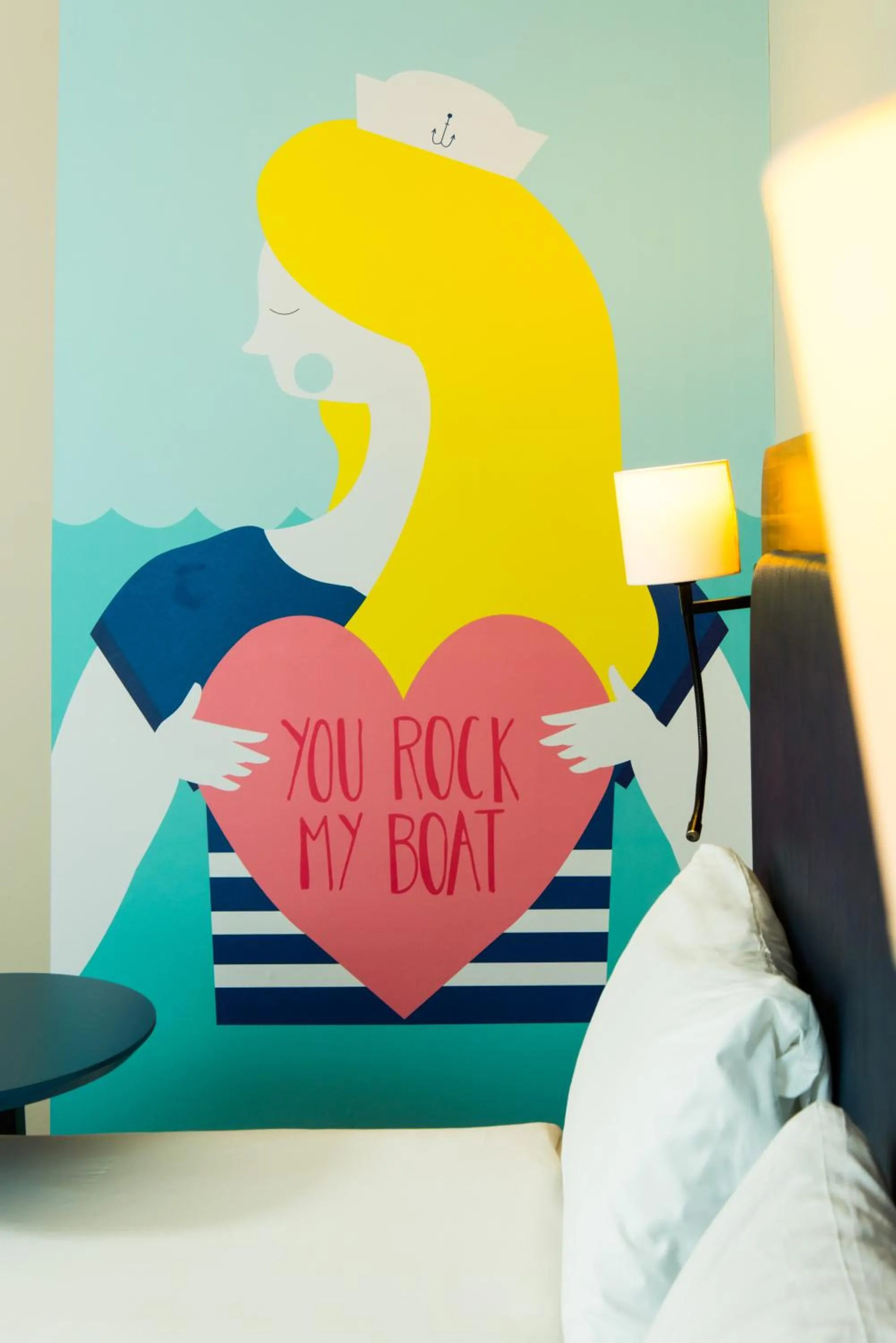 Decorative detail, Bed in ibis Styles Birmingham NEC & Airport