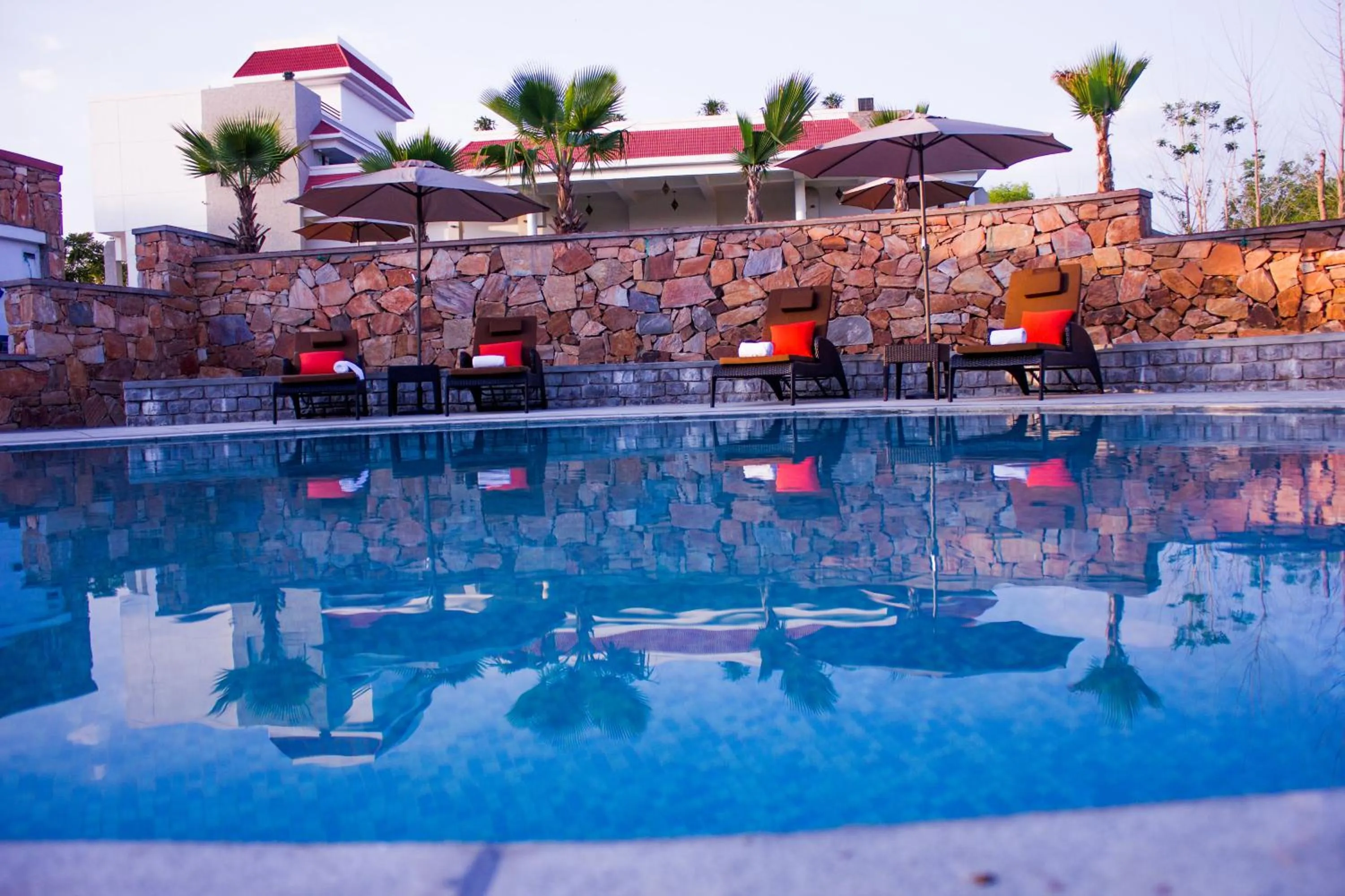 Pool view in Riverarch Greenfields Resort