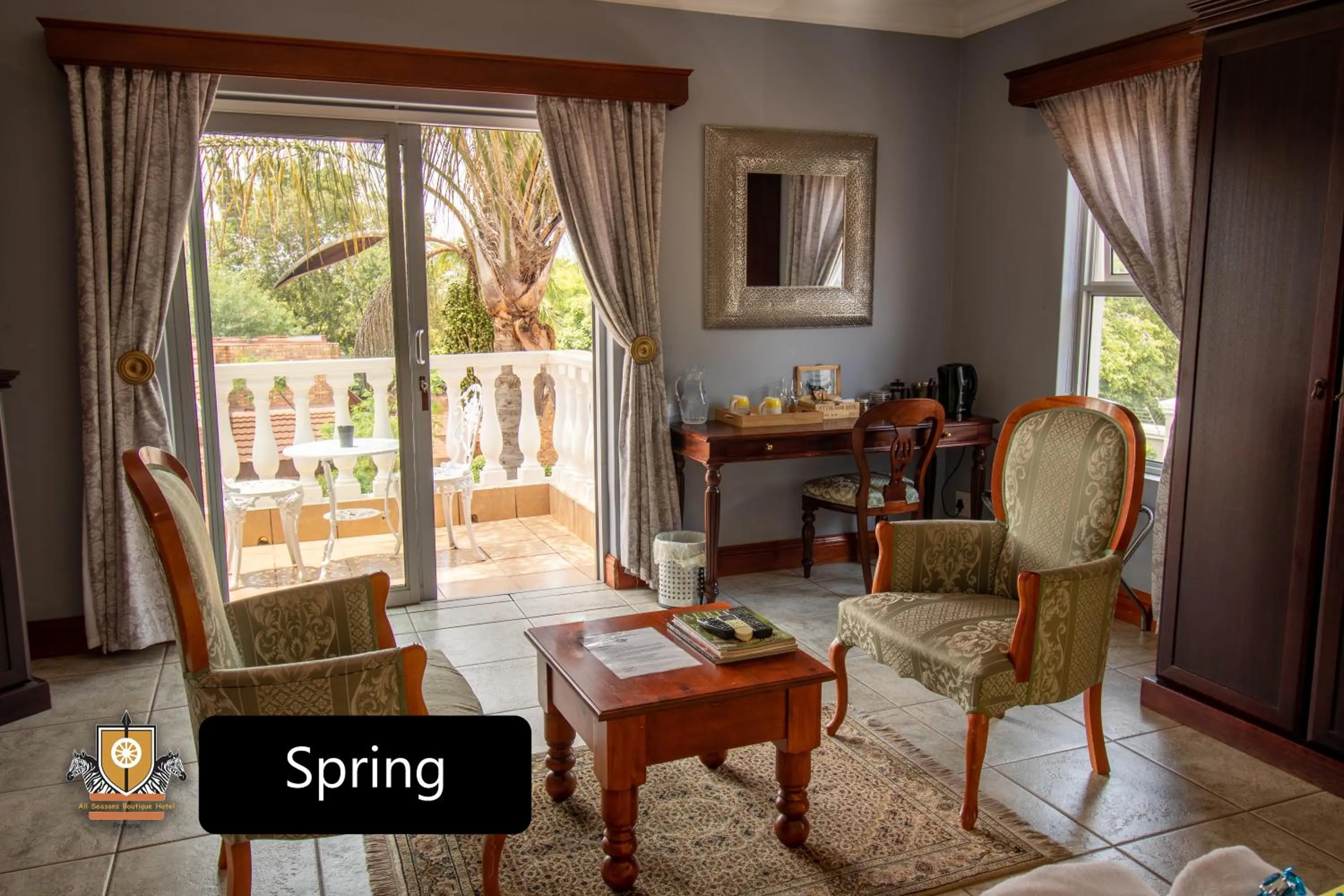 Living room in All Seasons Boutique Hotel - Sustainable Electricity and Water