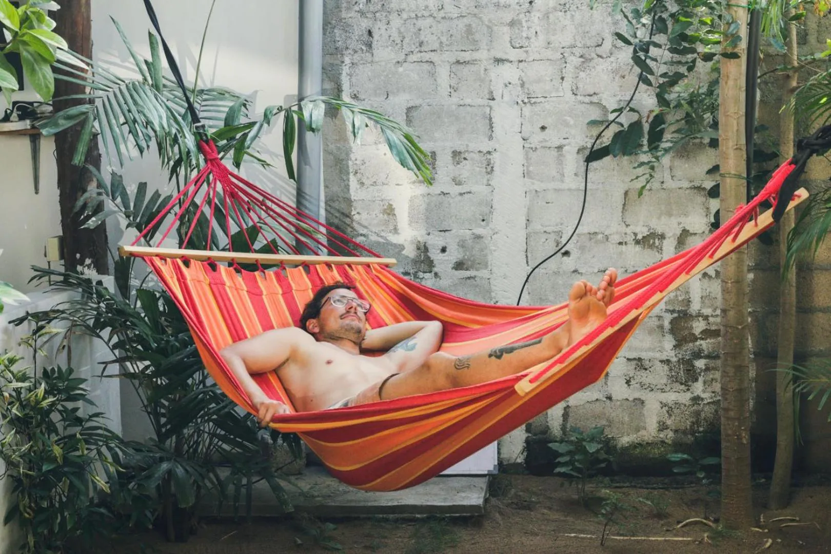 People in Garden Beach Hotel