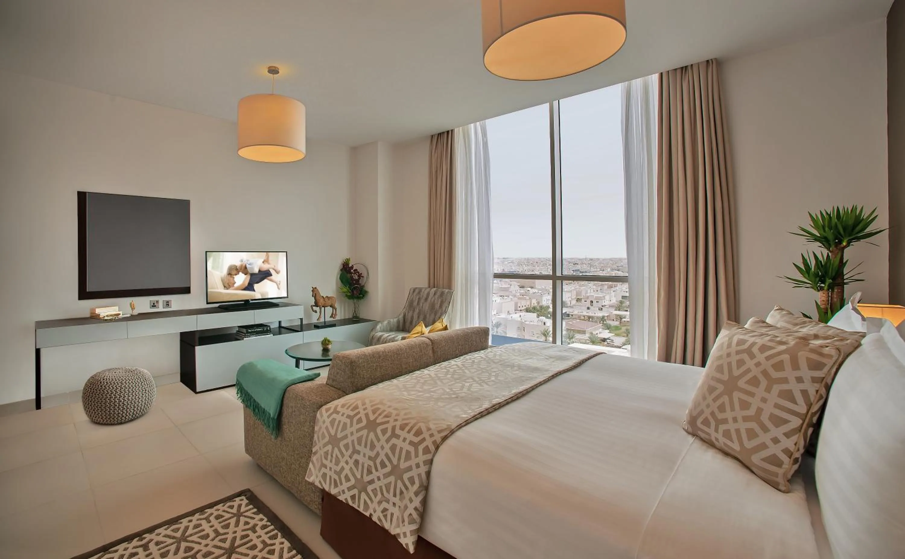 Bedroom, Bed in Ascott Rafal Olaya Riyadh