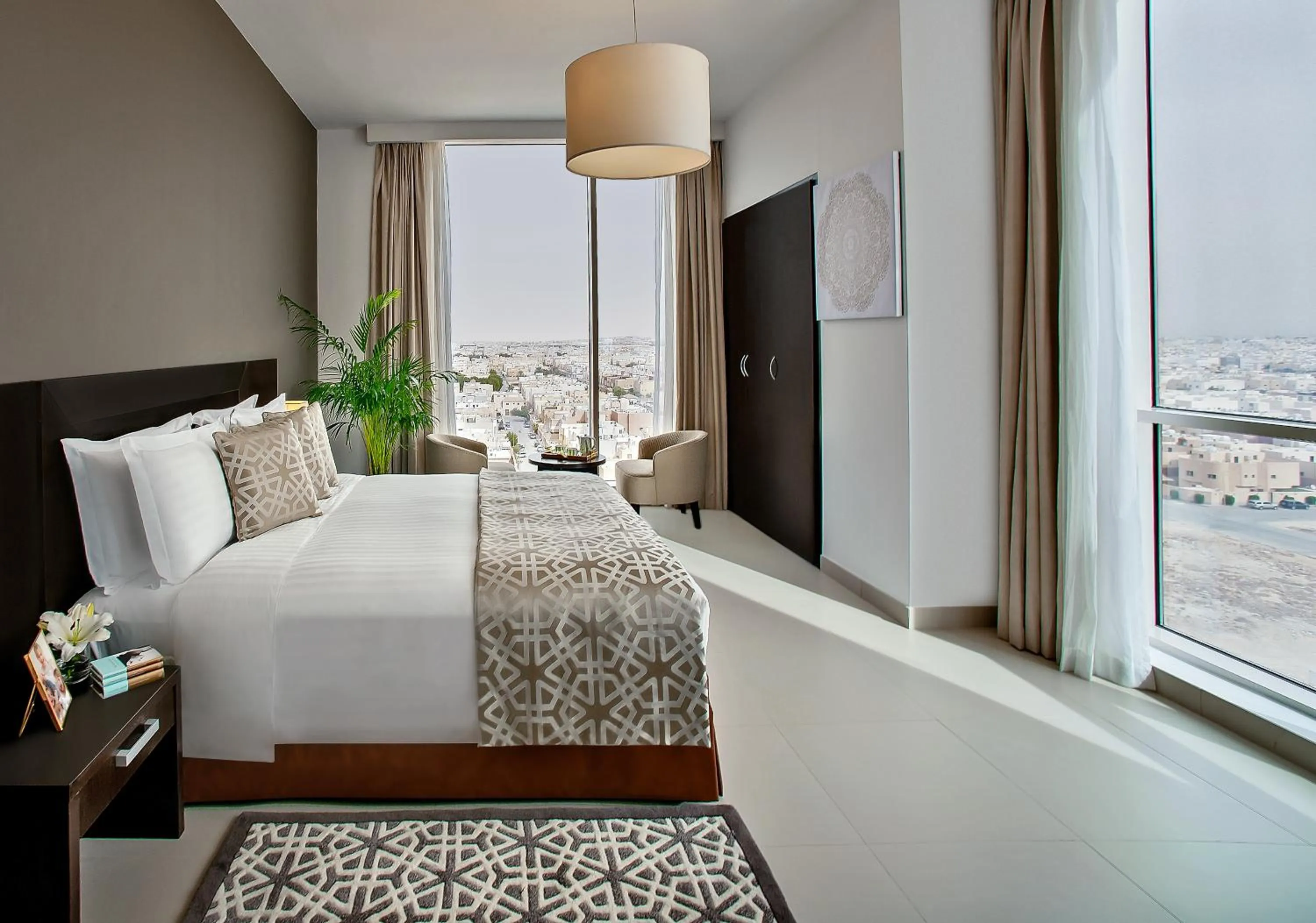 Bedroom, Bed in Ascott Rafal Olaya Riyadh