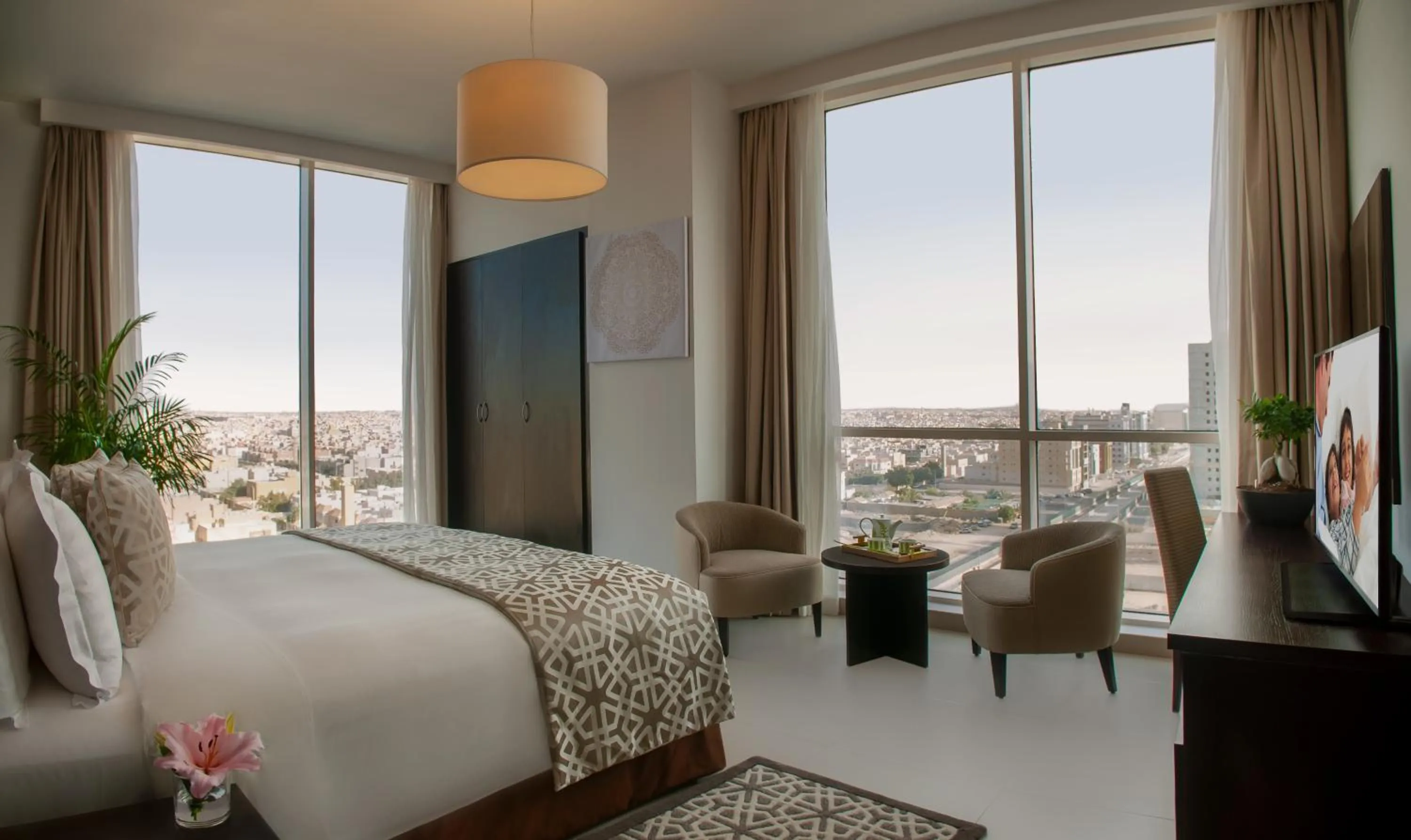Bedroom, Bed in Ascott Rafal Olaya Riyadh