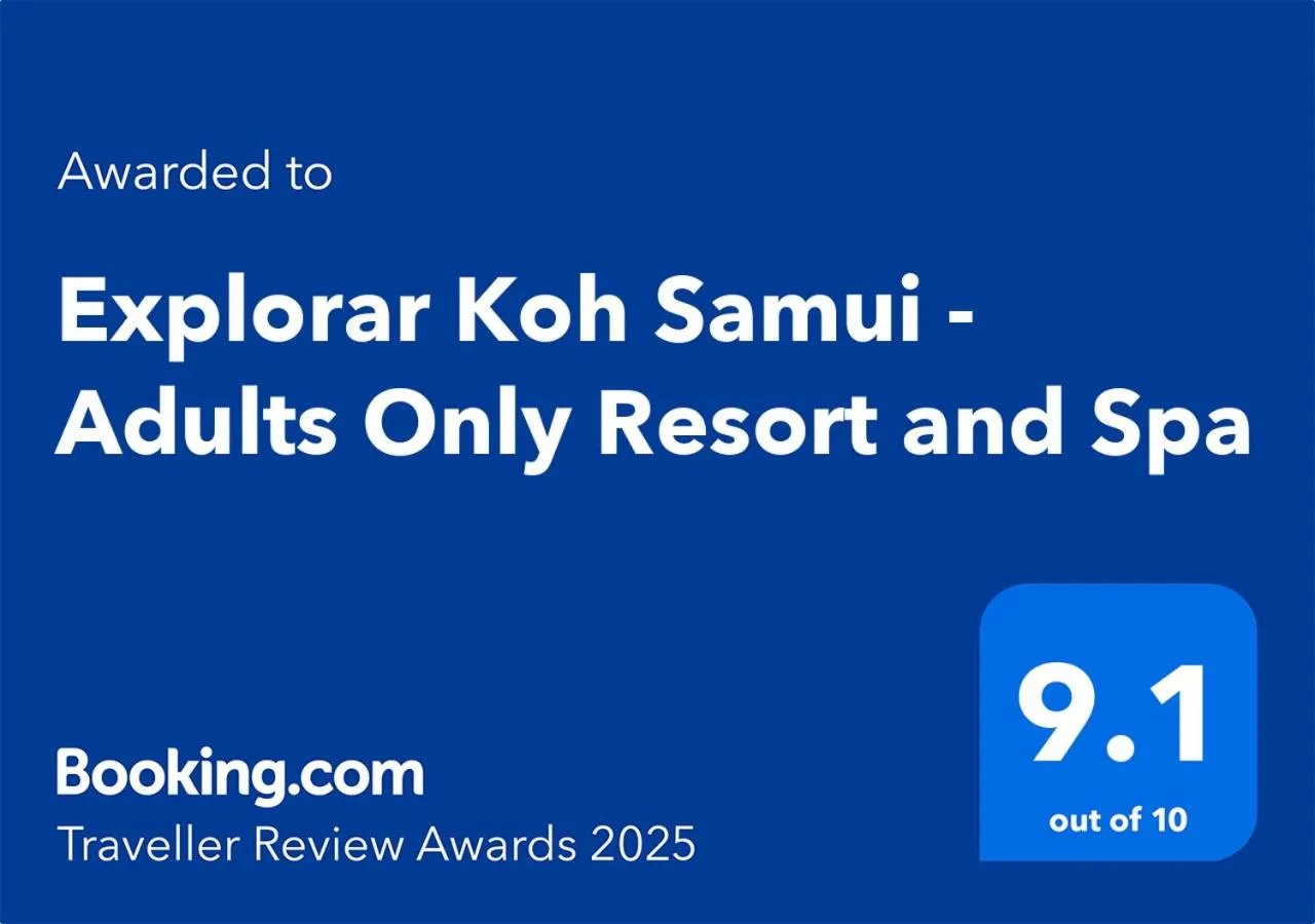 Certificate/Award in Explorar Koh Samui - Adults Only Resort and Spa