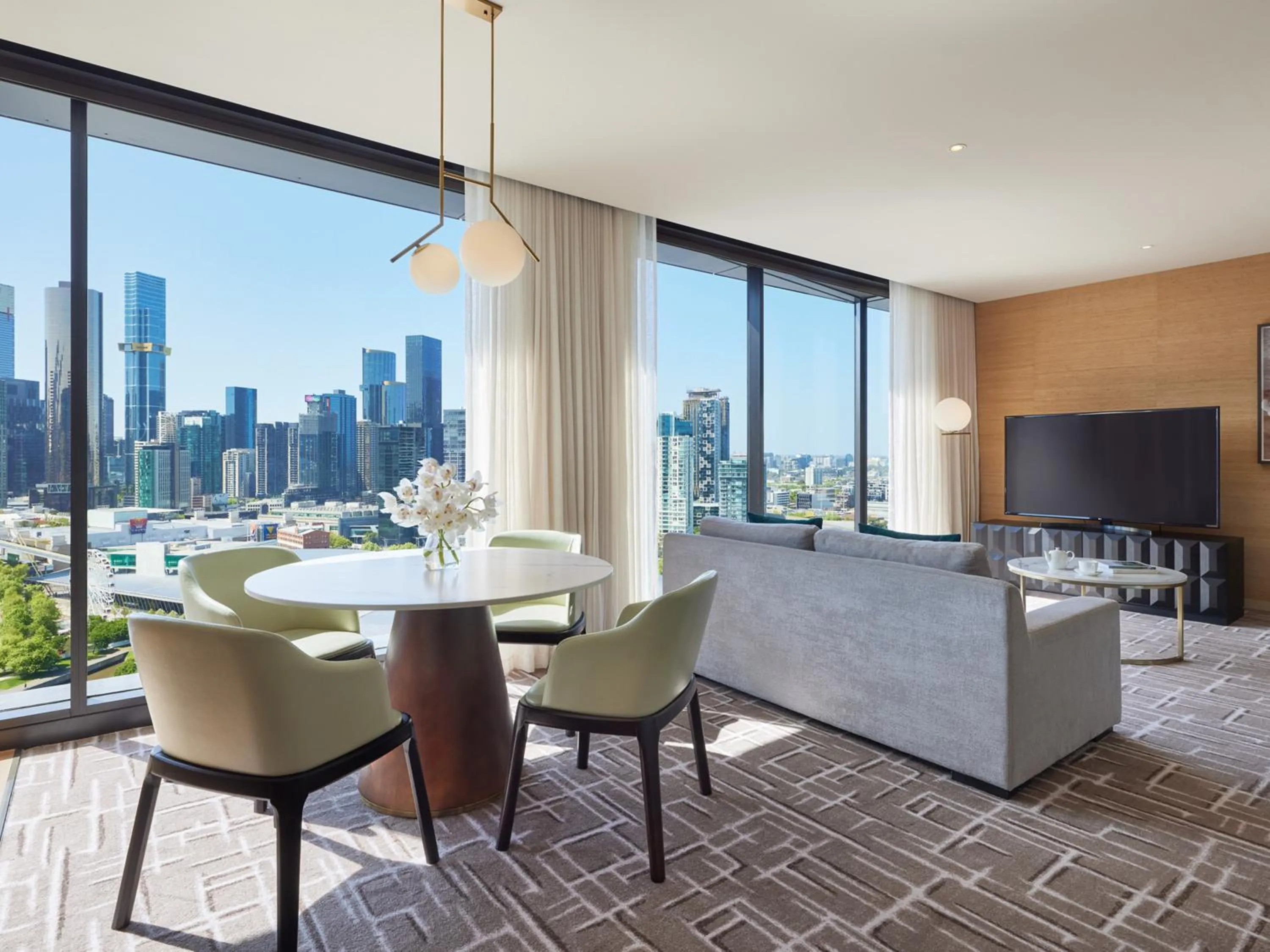 Living room in Pan Pacific Melbourne