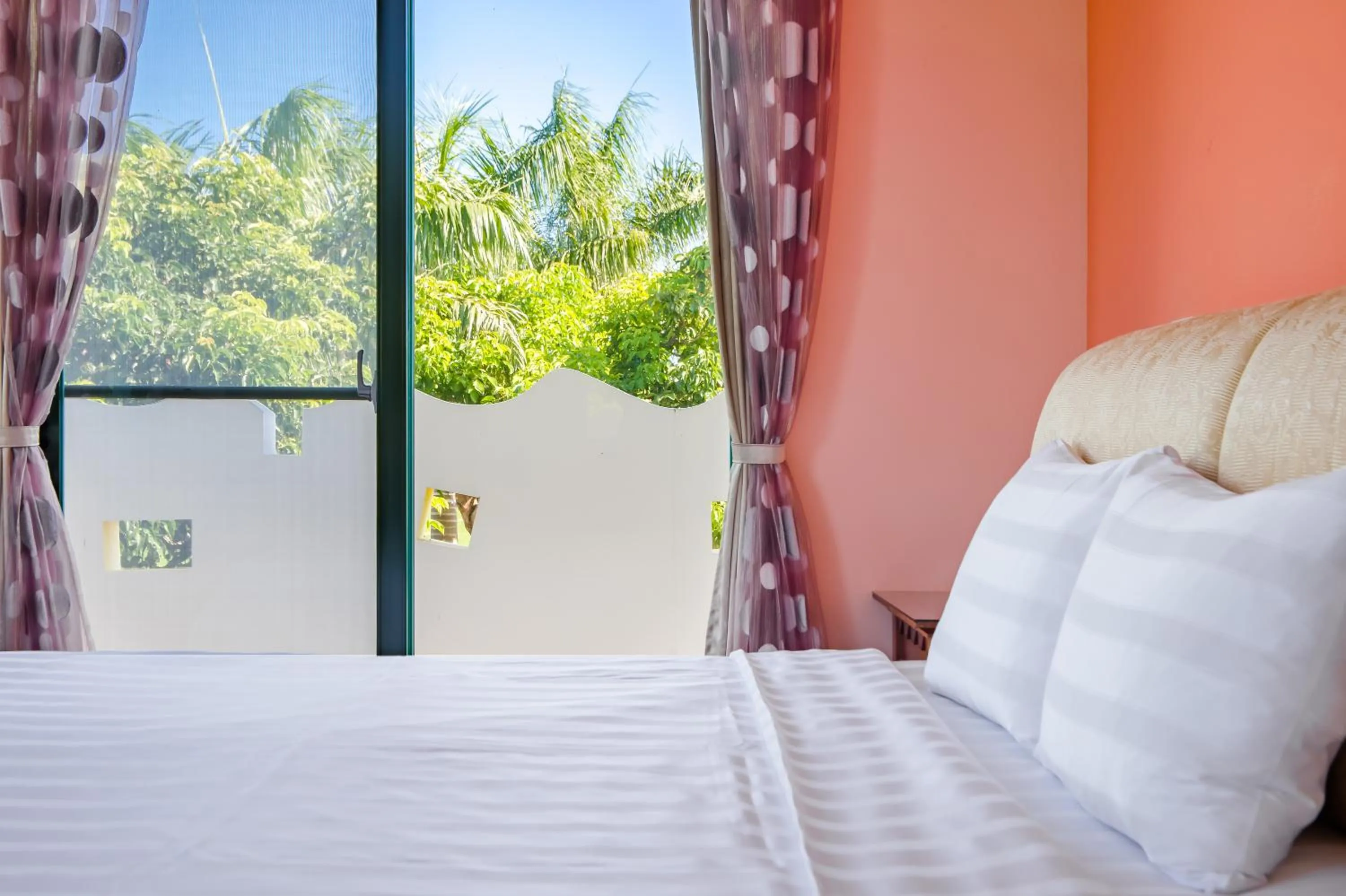 Bedroom, Bed in Summer Garden