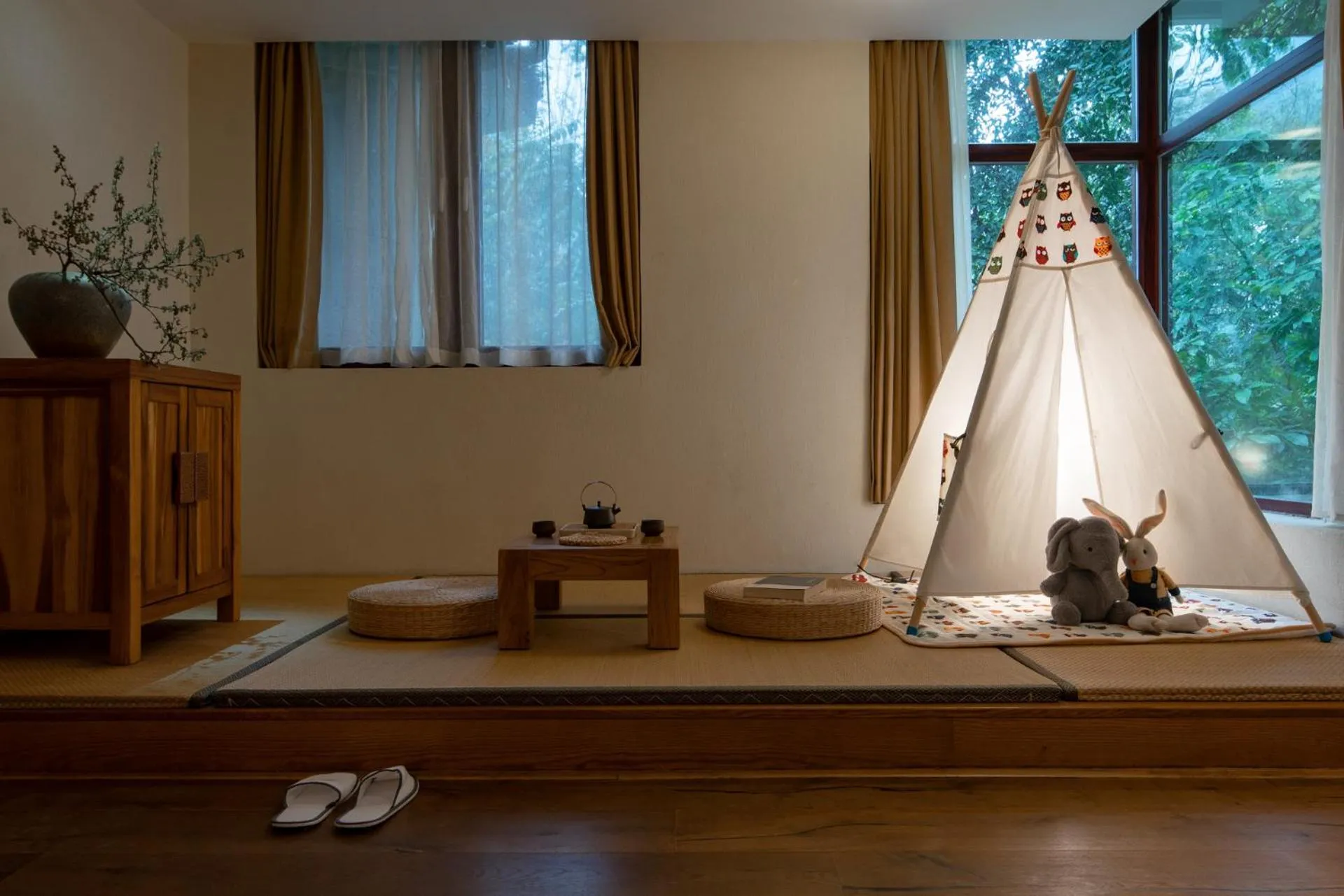 Seating area in The Apsara Lodge