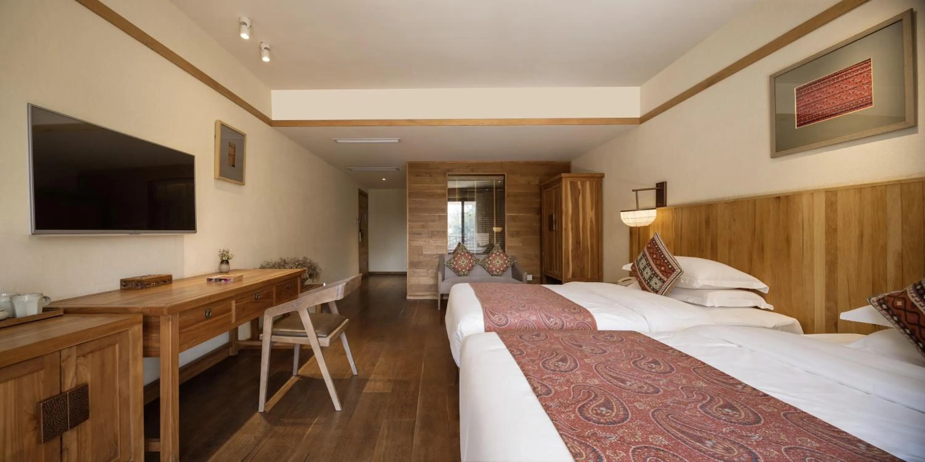 Bed in Yangshuo The Apsara Lodge