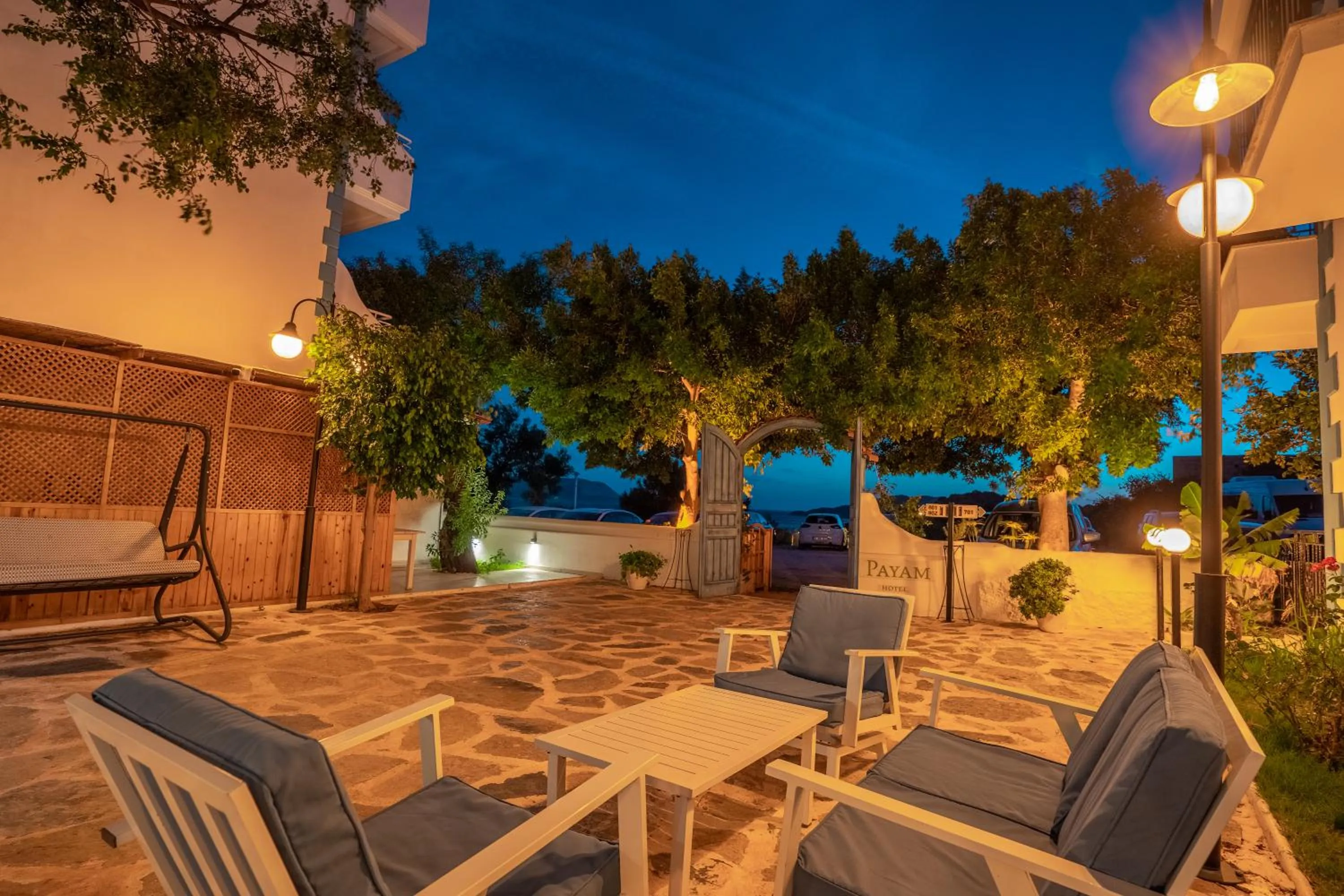 Inner courtyard view in Payam Hotel
