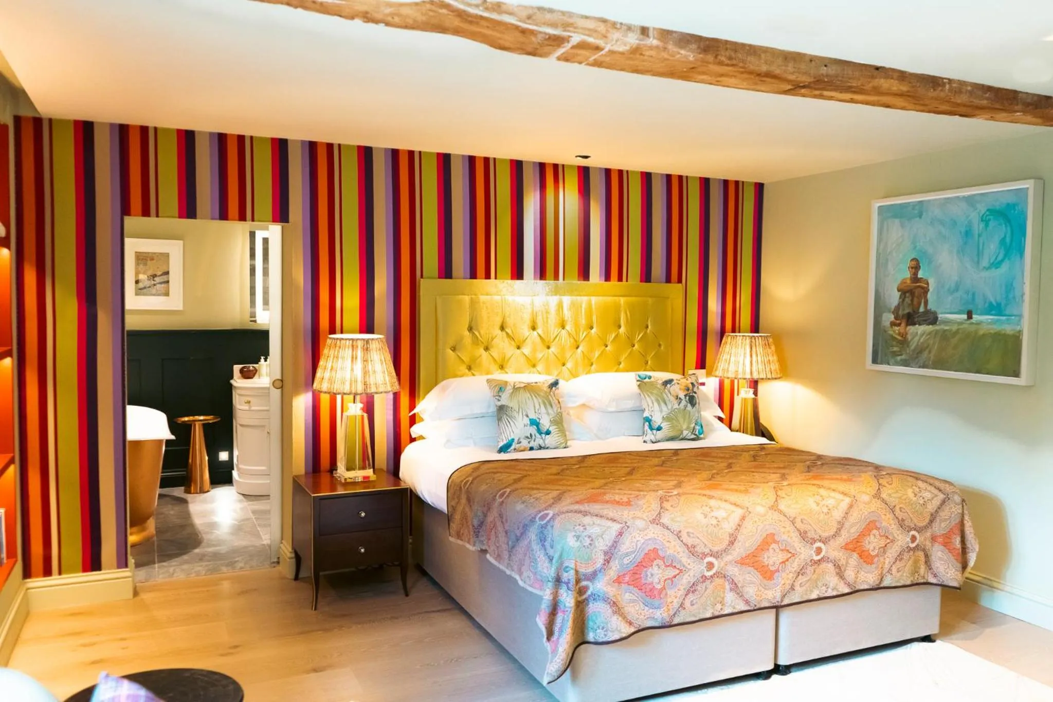 Bedroom, Bed in Bishopstrow Hotel and Spa - Small Luxury Hotels of the World