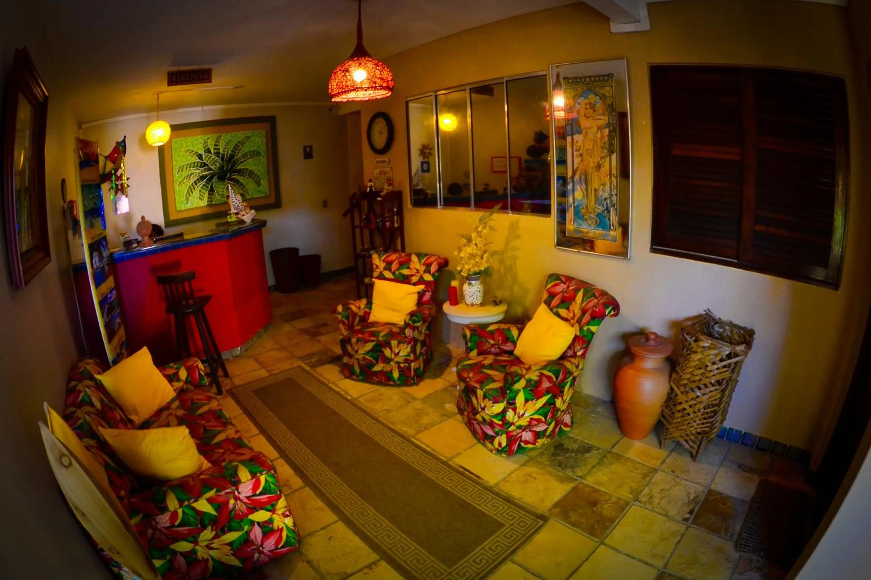 Lobby or reception in Pousada das Bromélias