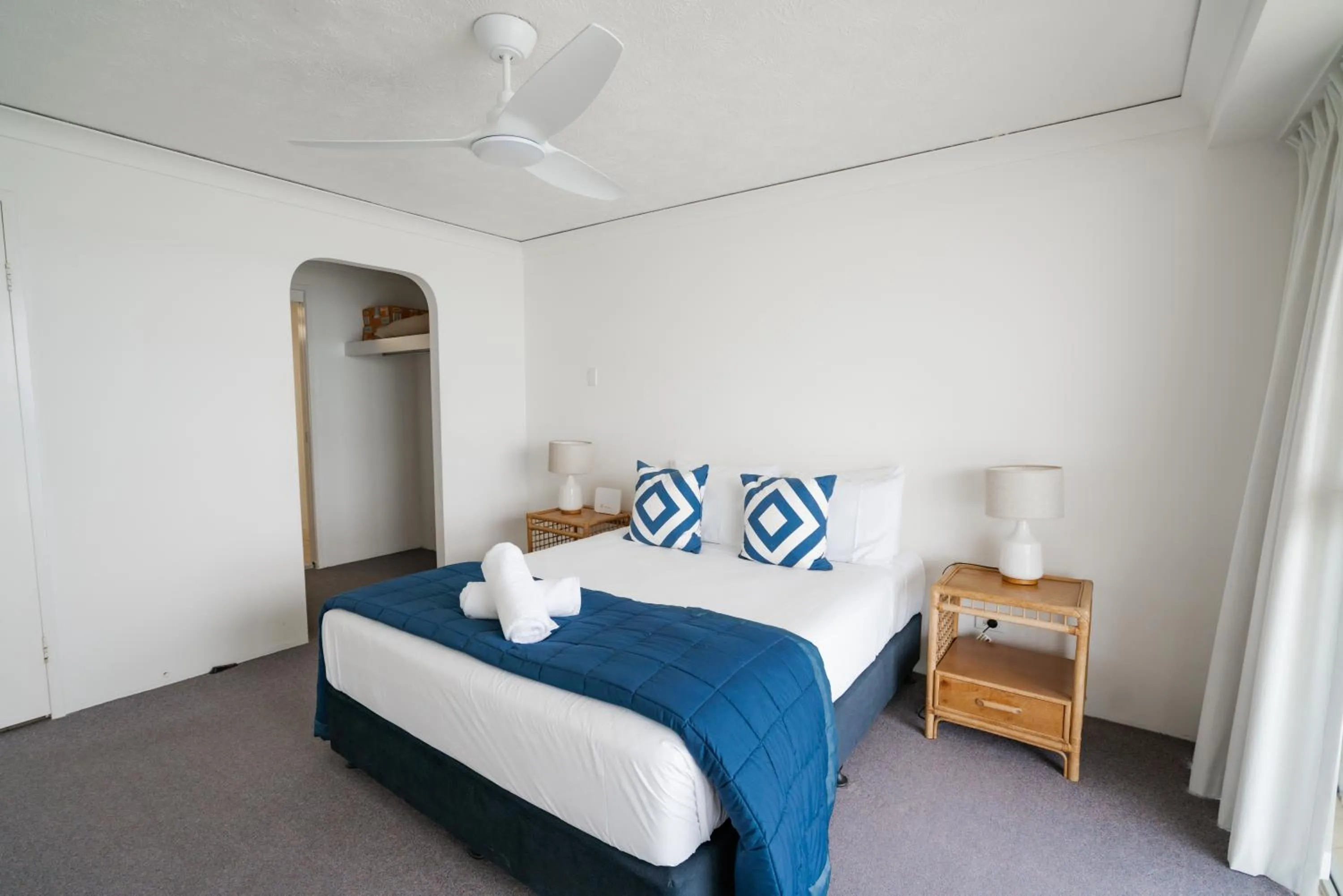 Bed in Cashelmara Beachfront Apartments
