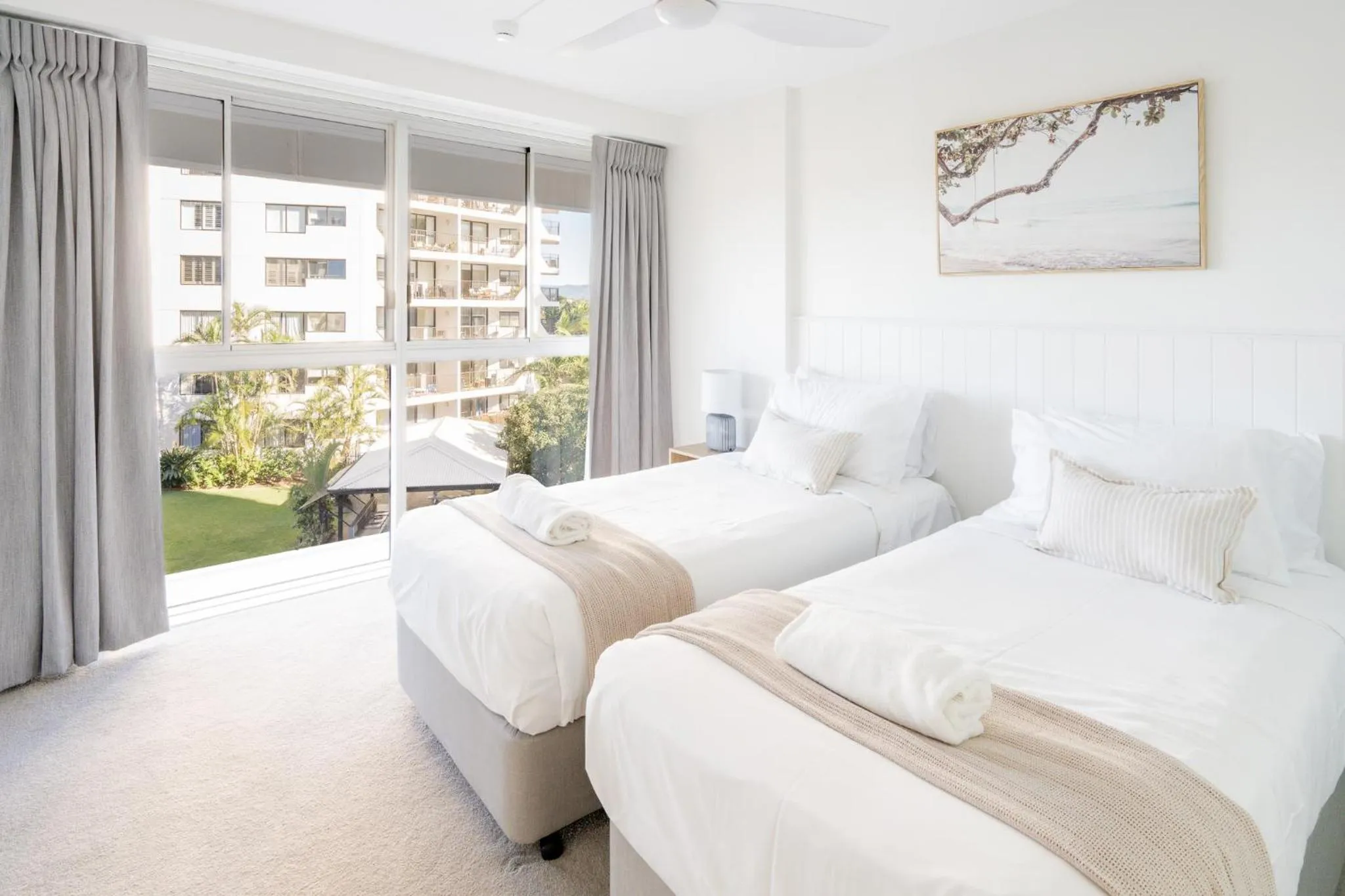 Bed in Cashelmara Beachfront Apartments