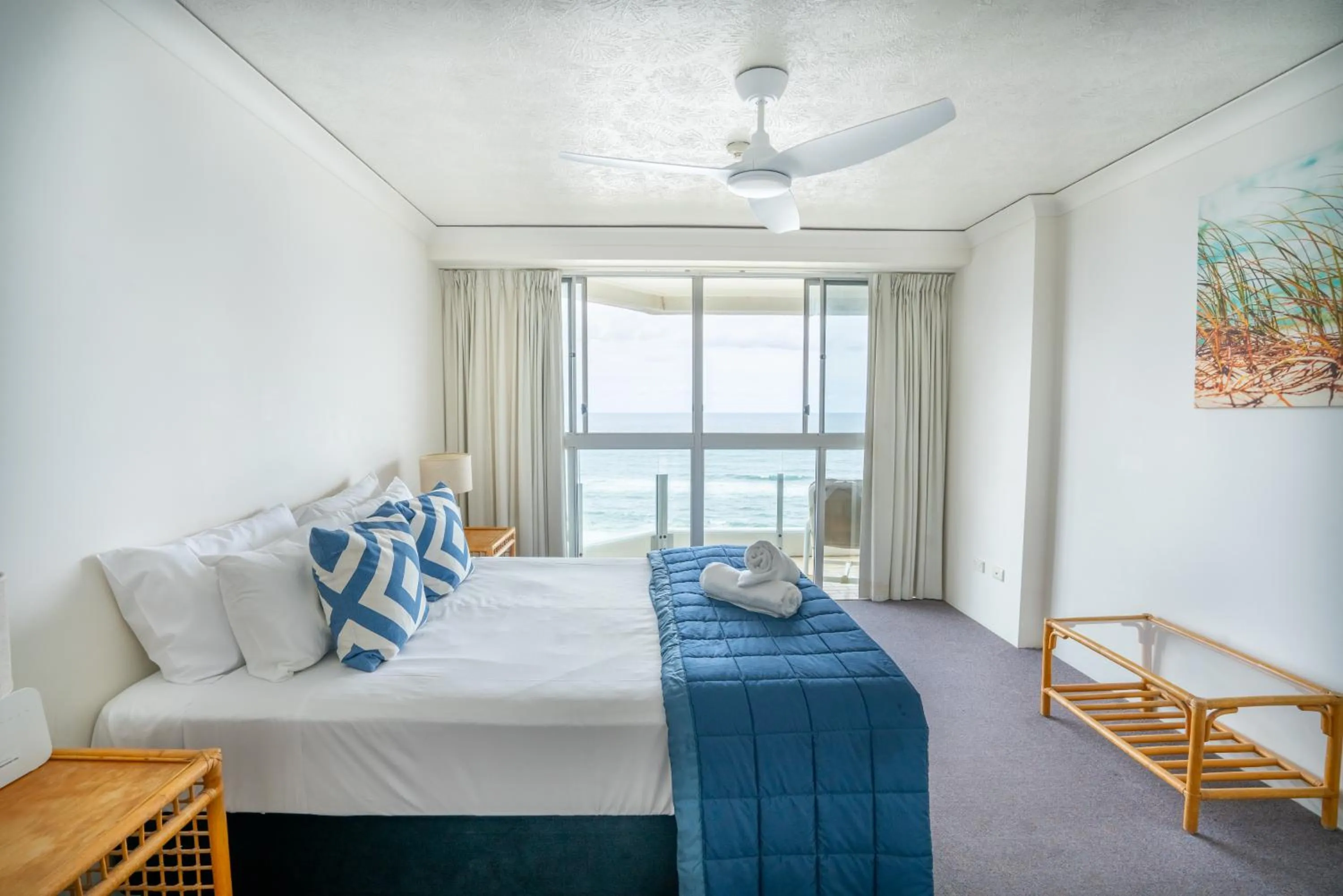 Bed in Cashelmara Beachfront Apartments